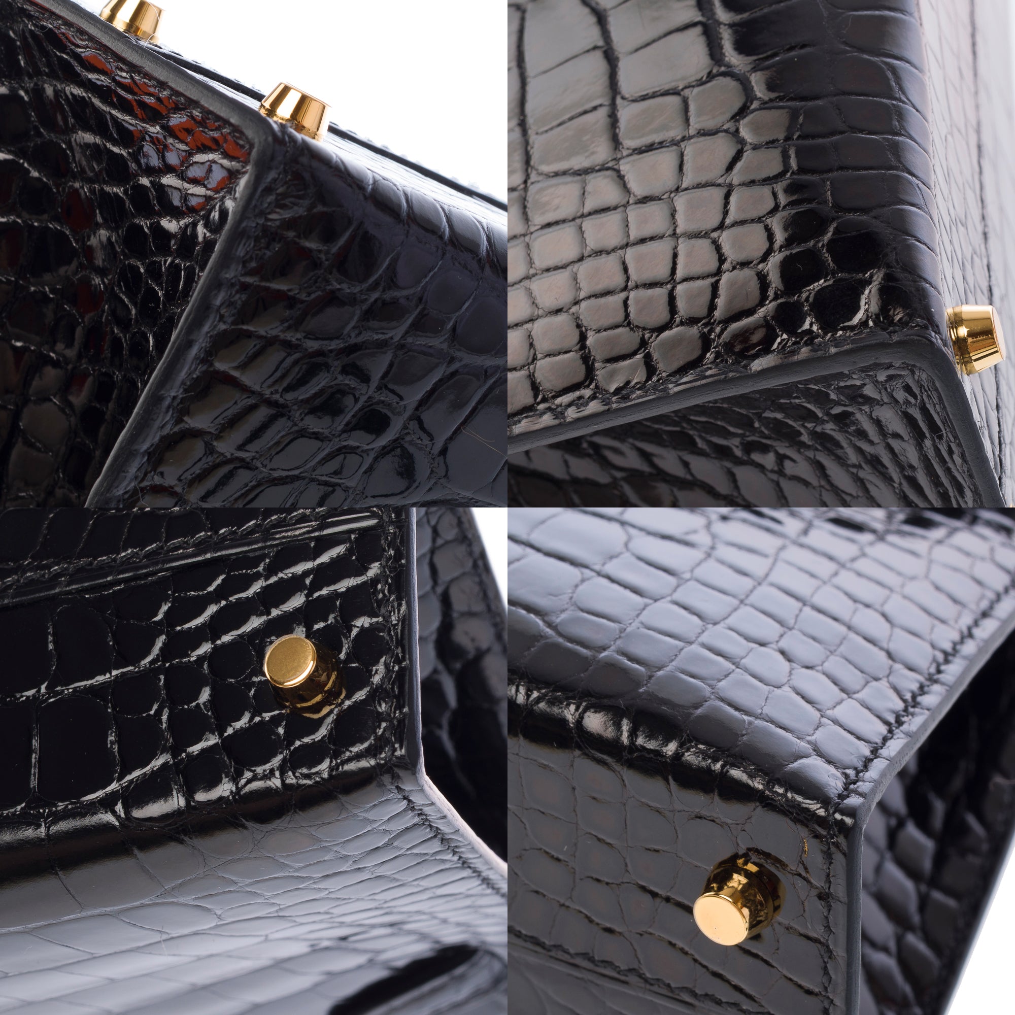 Sac HERMES Kelly Mini en Cuirs exotiques Noir - 103471