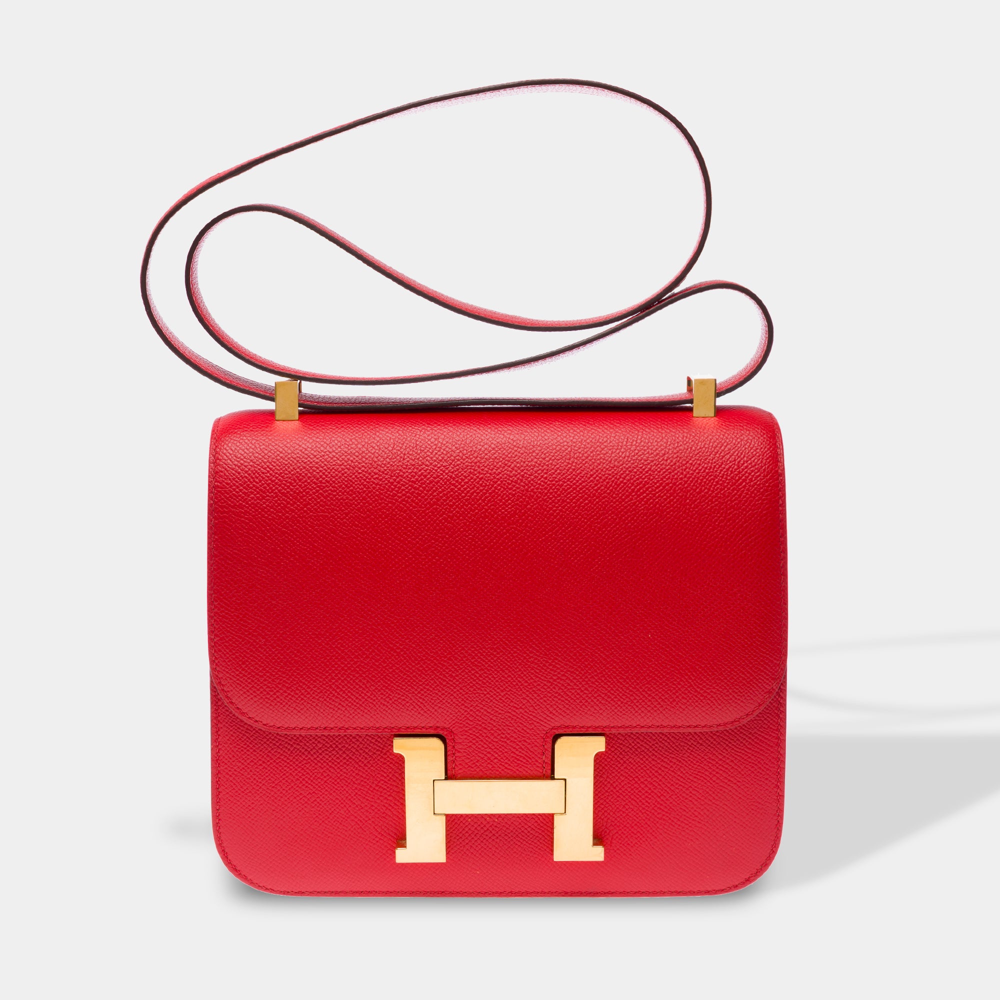 Sac HERMES Constance en Cuir Rouge - 103476
