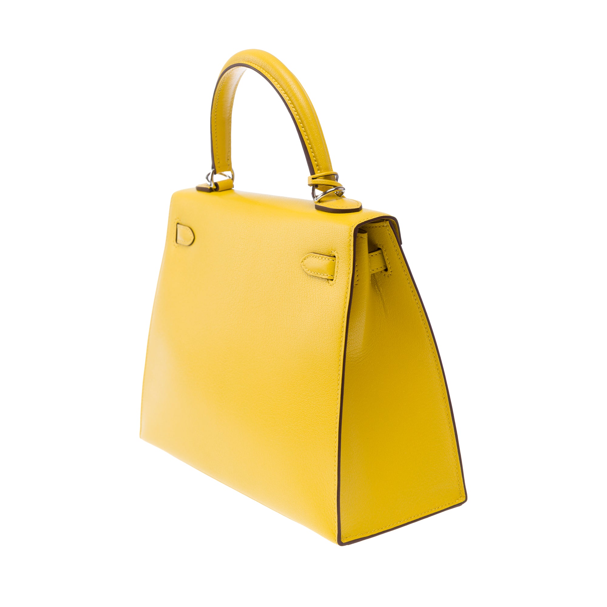Sac HERMES Kelly 25 en Cuir Jaune - 103488