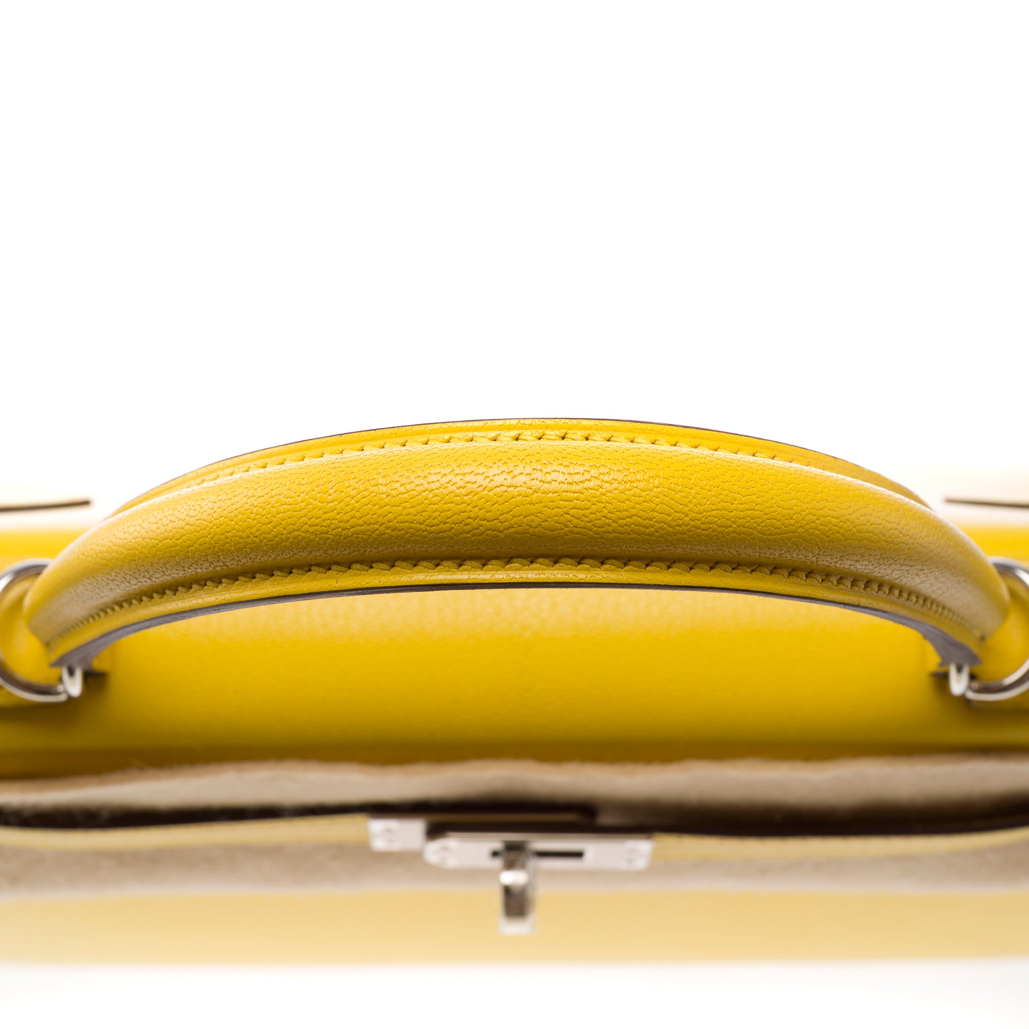 Sac HERMES Kelly 25 en Cuir Jaune - 103488