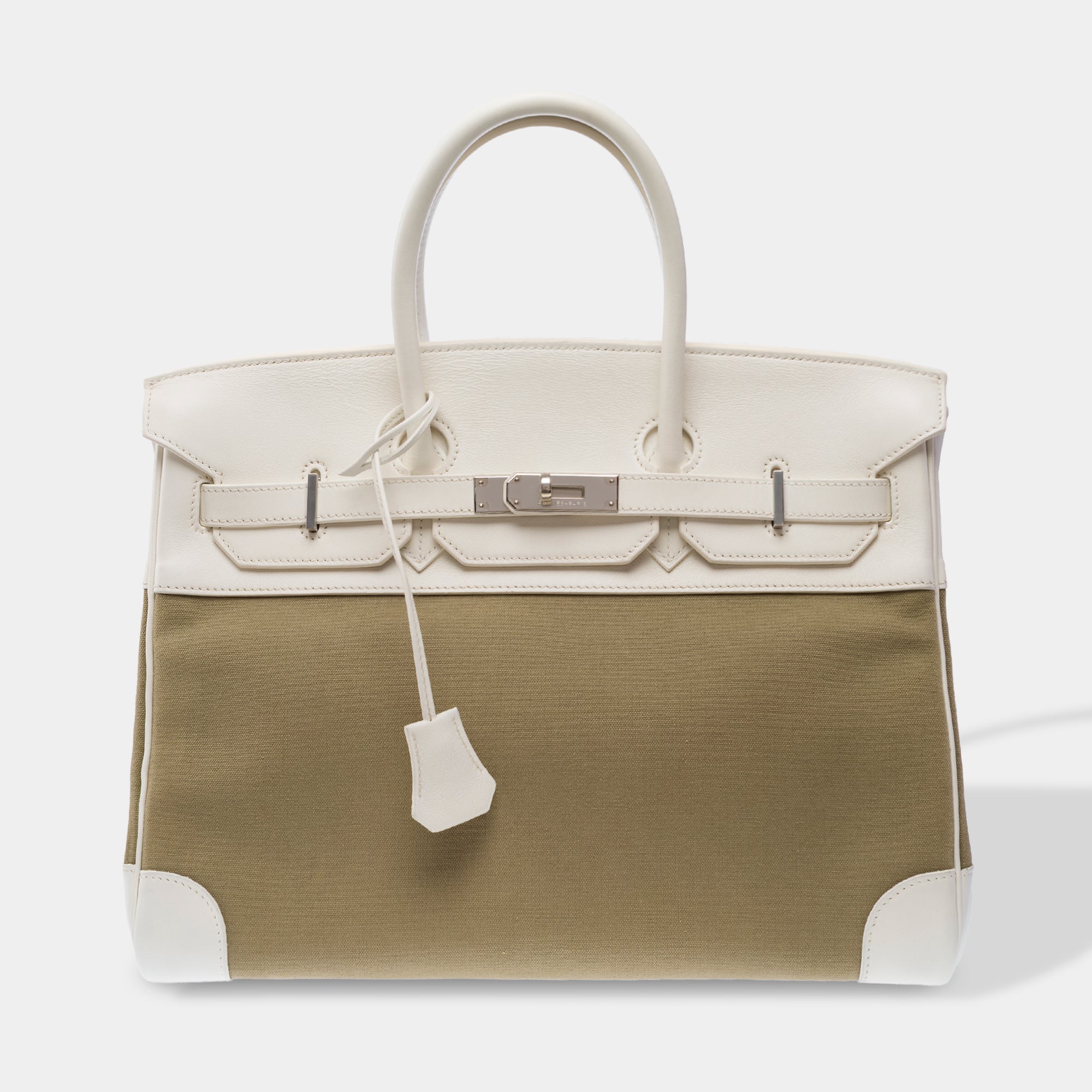 Sac HERMES Birkin 35 en Toile Vert - 103485