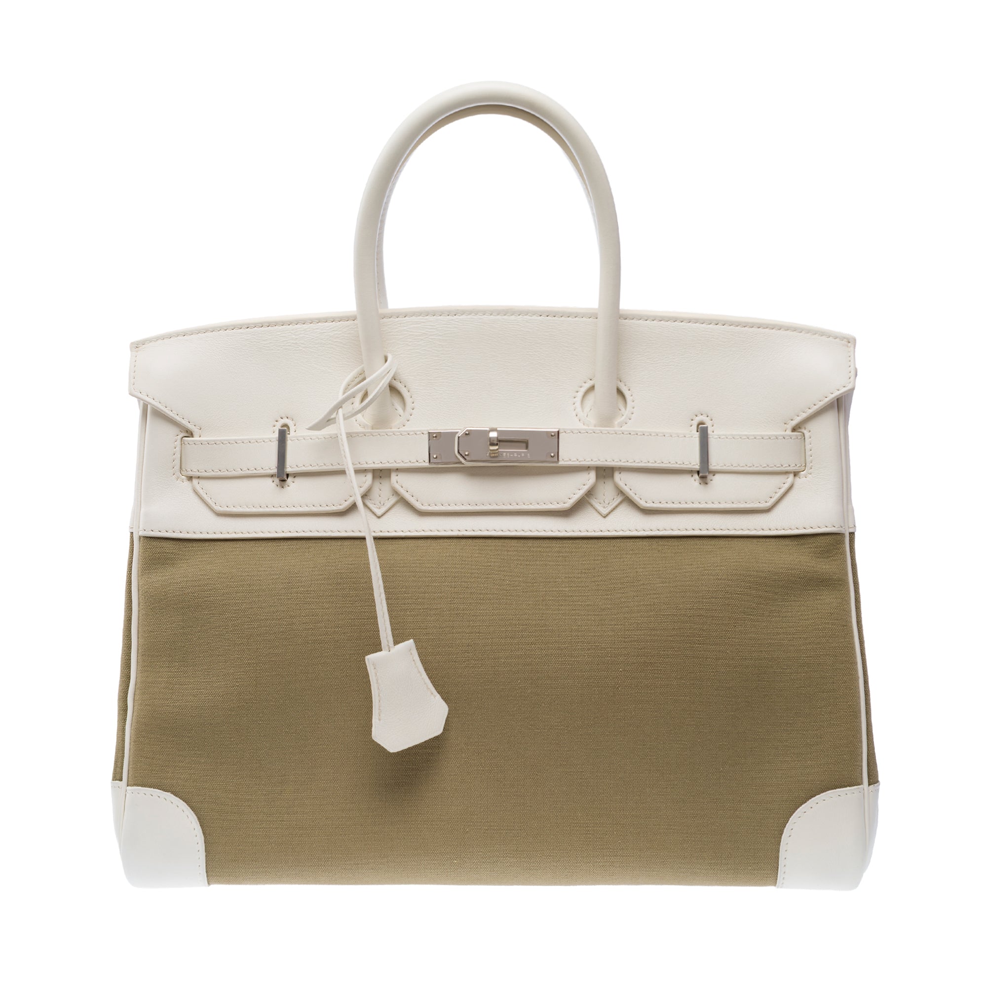 Sac HERMES Birkin 35 en Toile Vert - 103485
