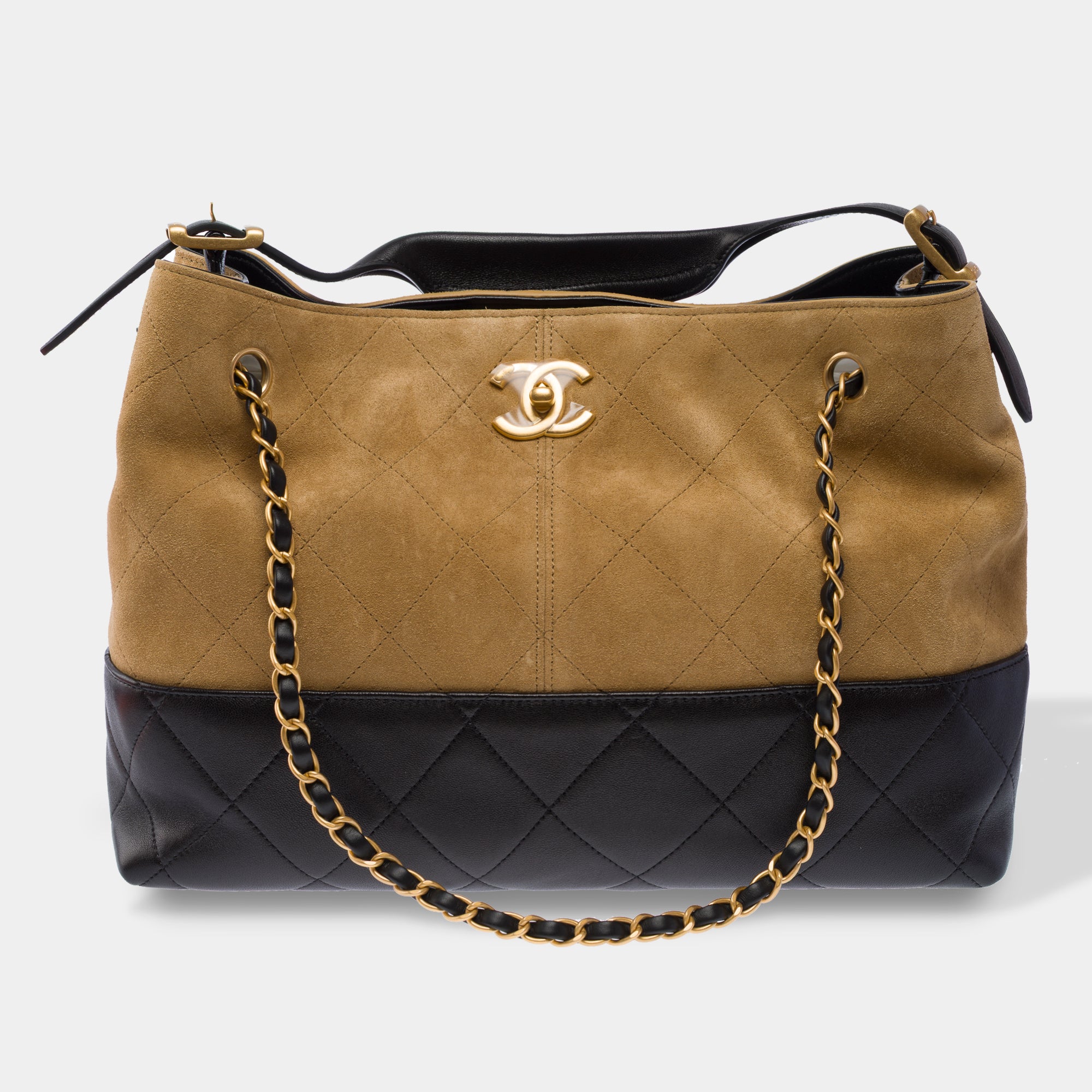 Sac CHANEL en Suède Beige - 103487