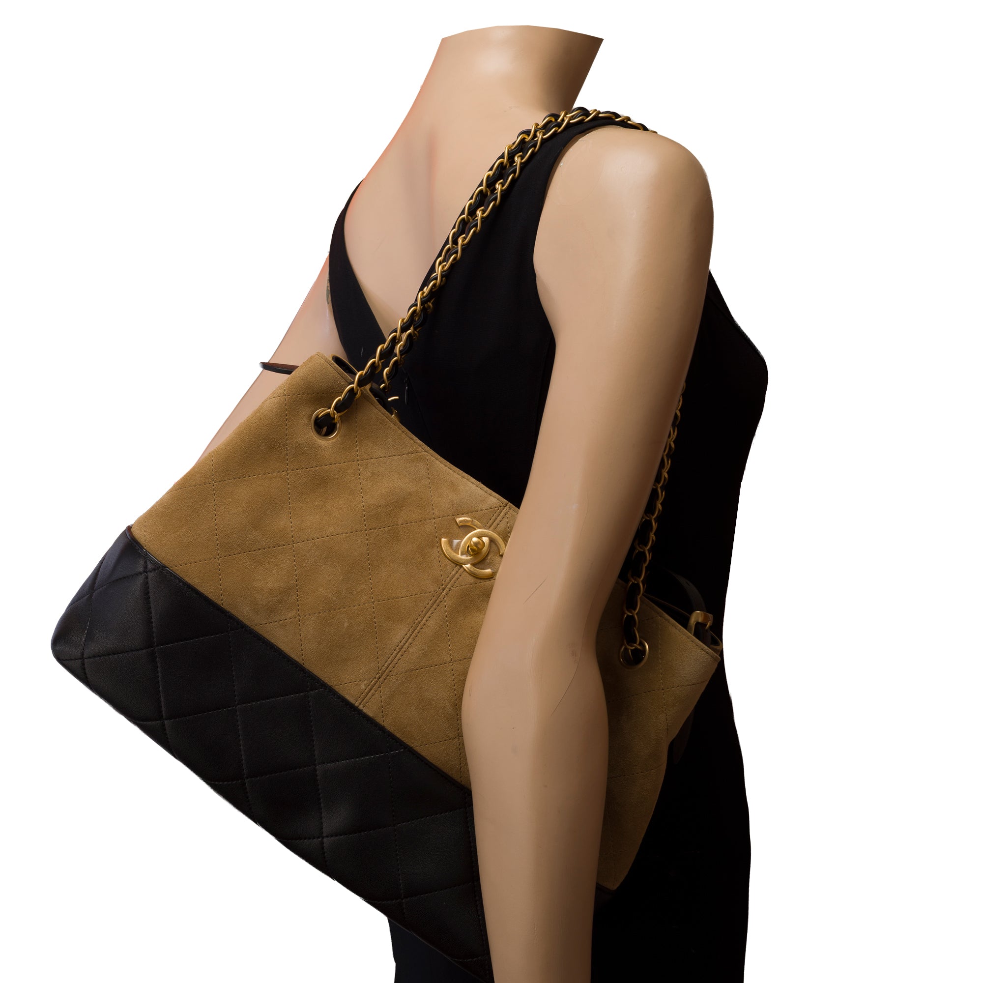 Sac CHANEL en Suède Beige - 103487