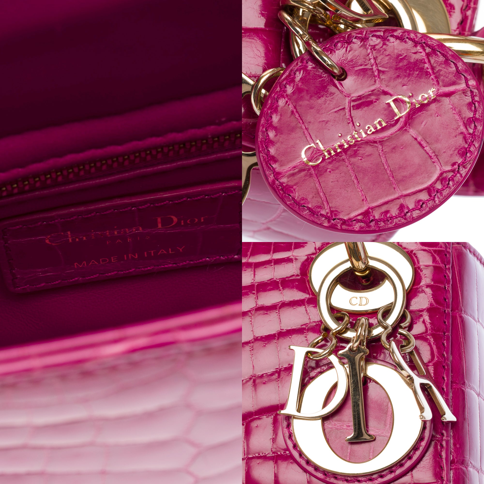Sac DIOR Lady Dior en Crocodile Rose - 103491