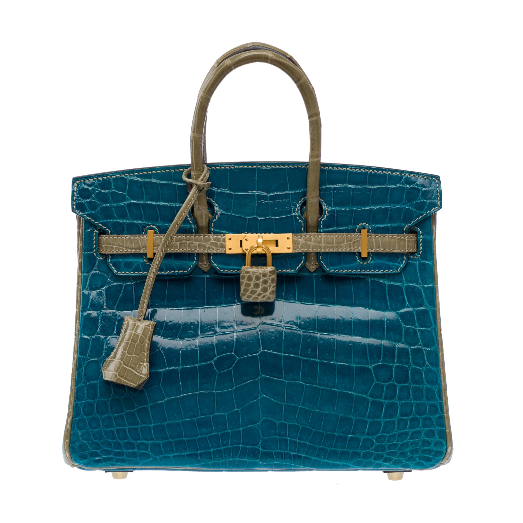 Sac HERMES Birkin 25 en Cuirs exotiques Gris - 102990