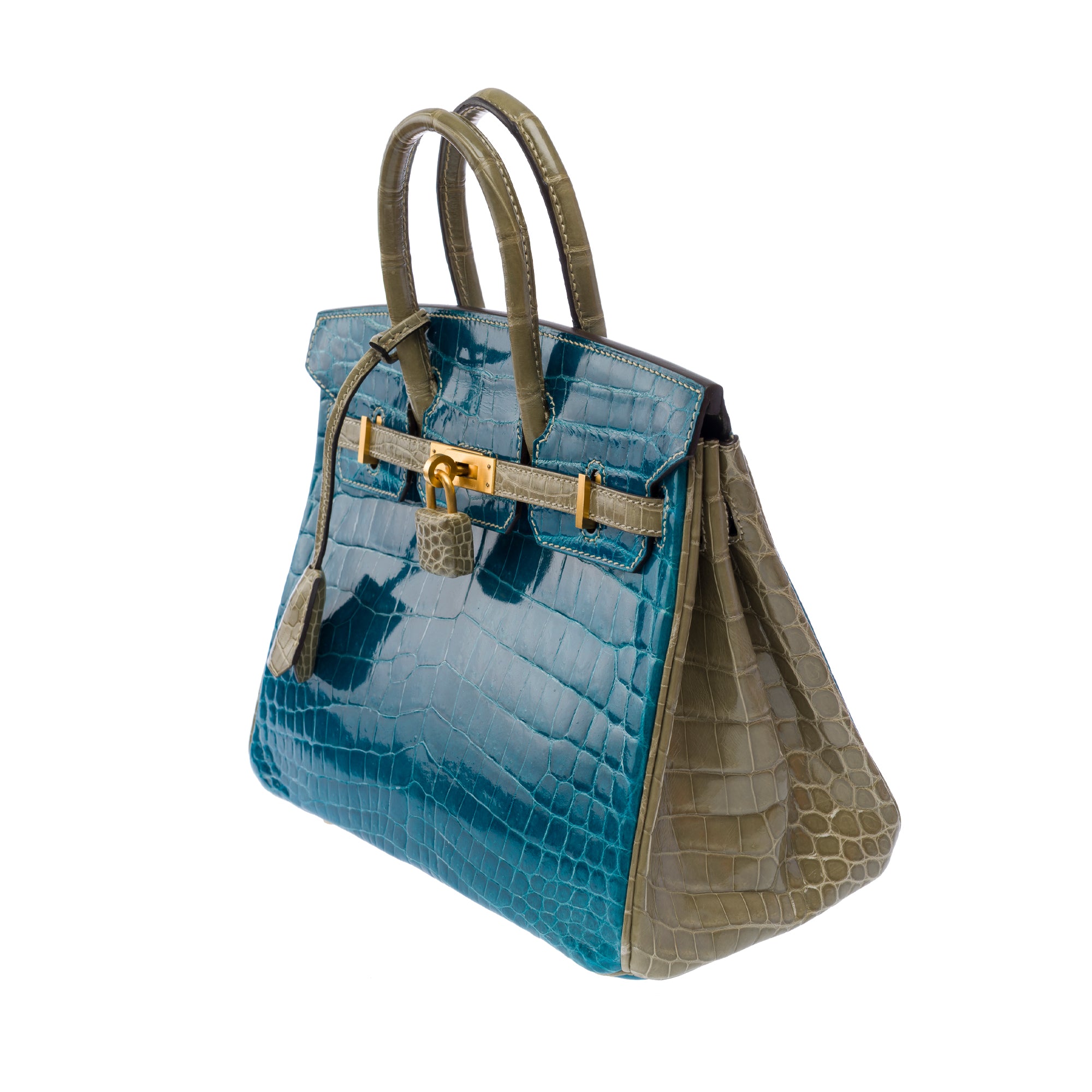 Sac HERMES Birkin 25 en Cuirs exotiques Gris - 102990