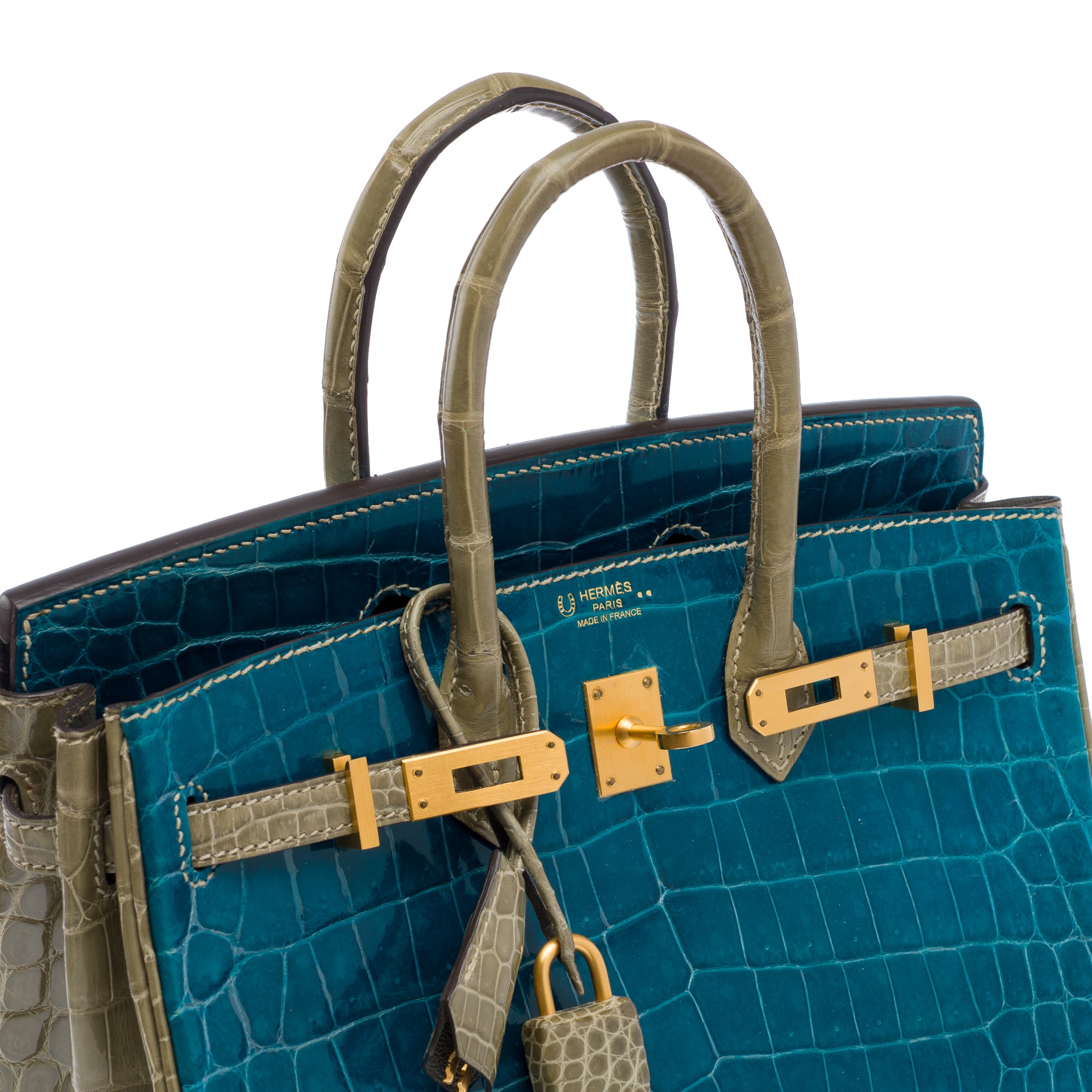 Sac HERMES Birkin 25 en Cuirs exotiques Gris - 102990
