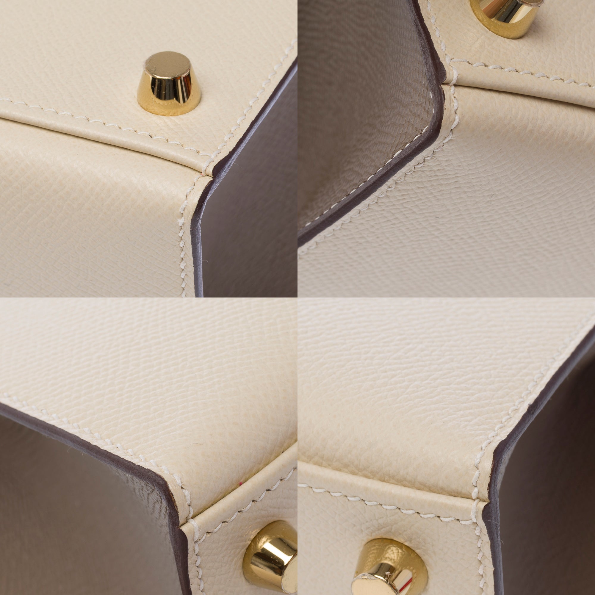 Sac HERMES Kelly 25 en Cuir Blanc - 103494