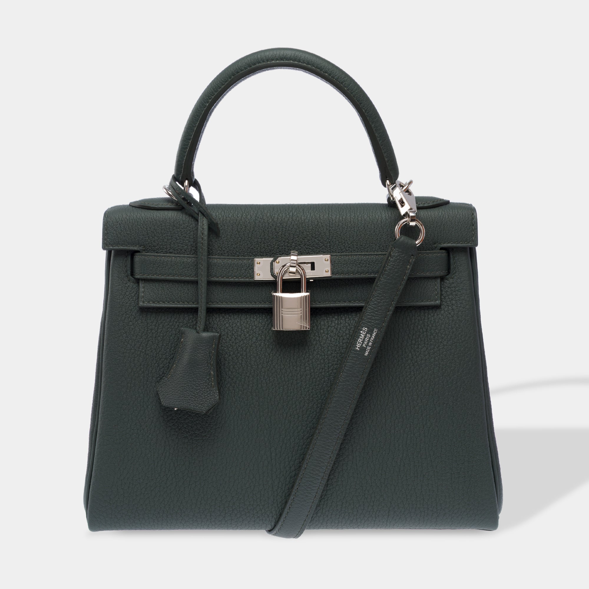 Sac HERMES Kelly 25 en Cuir Vert - 103493