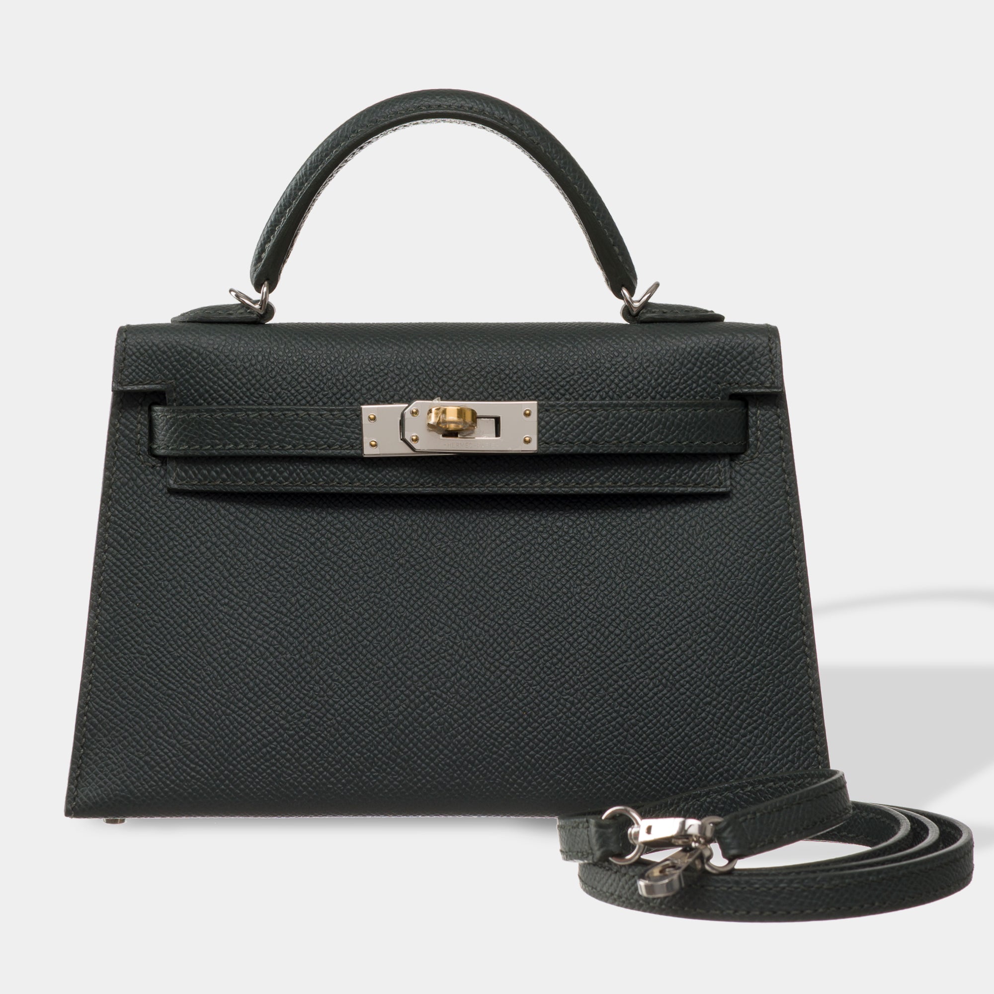 Sac HERMES Kelly Mini en Cuir Vert - 103497