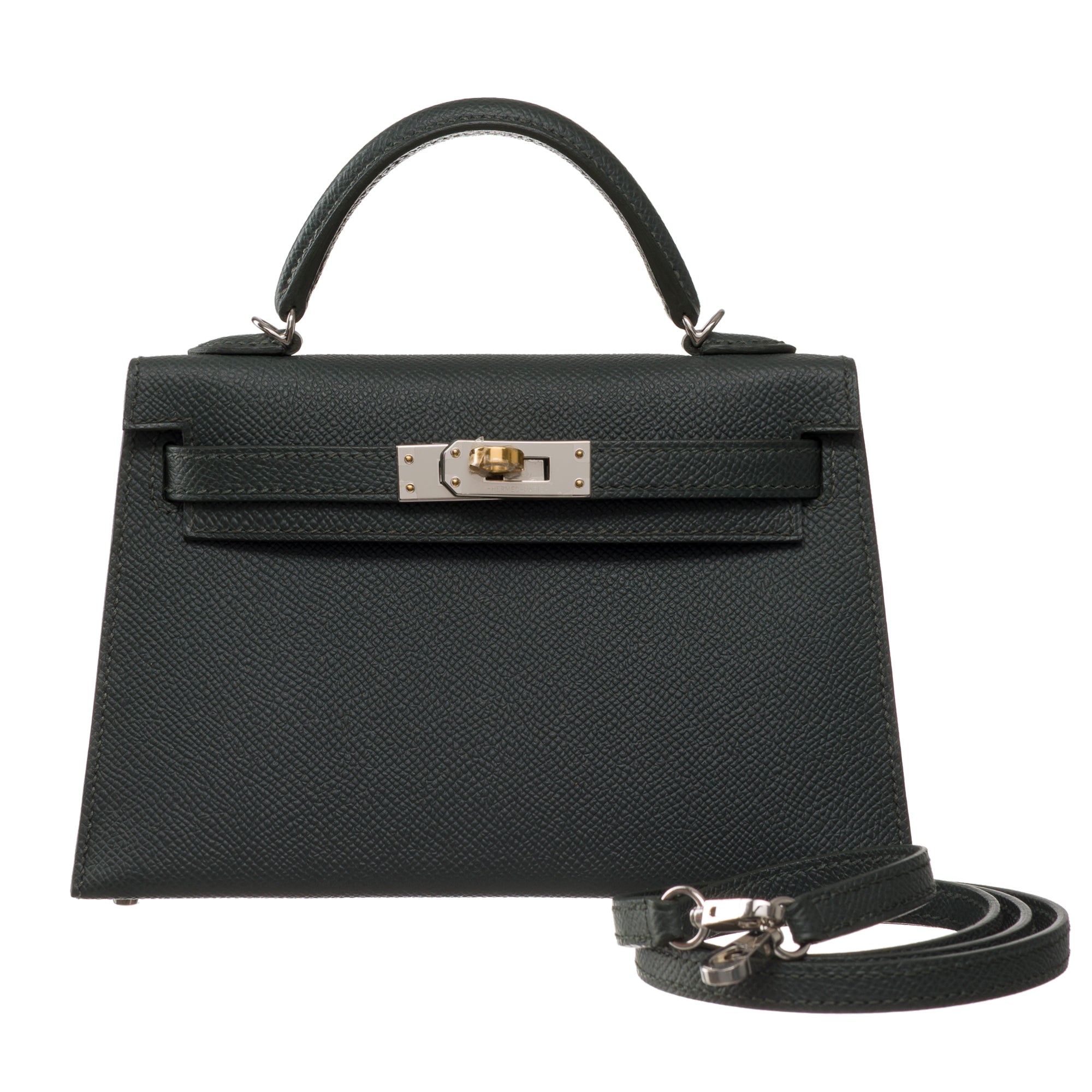 Sac HERMES Kelly Mini en Cuir Vert - 103497