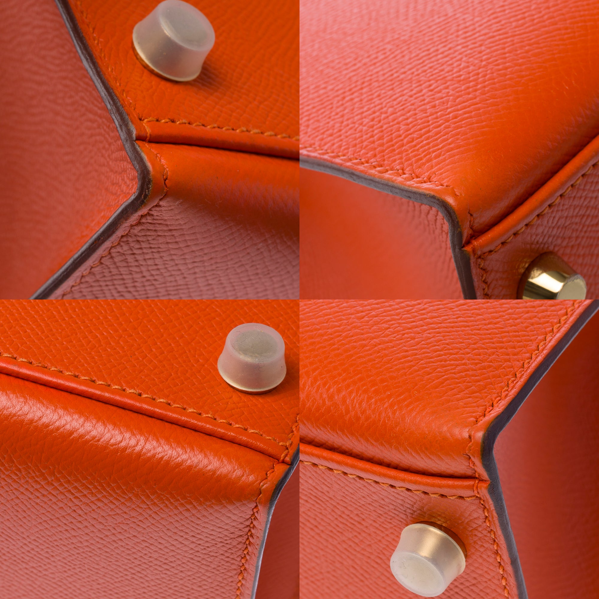 Sac HERMES Kelly 32 en Cuir Orange - 103499