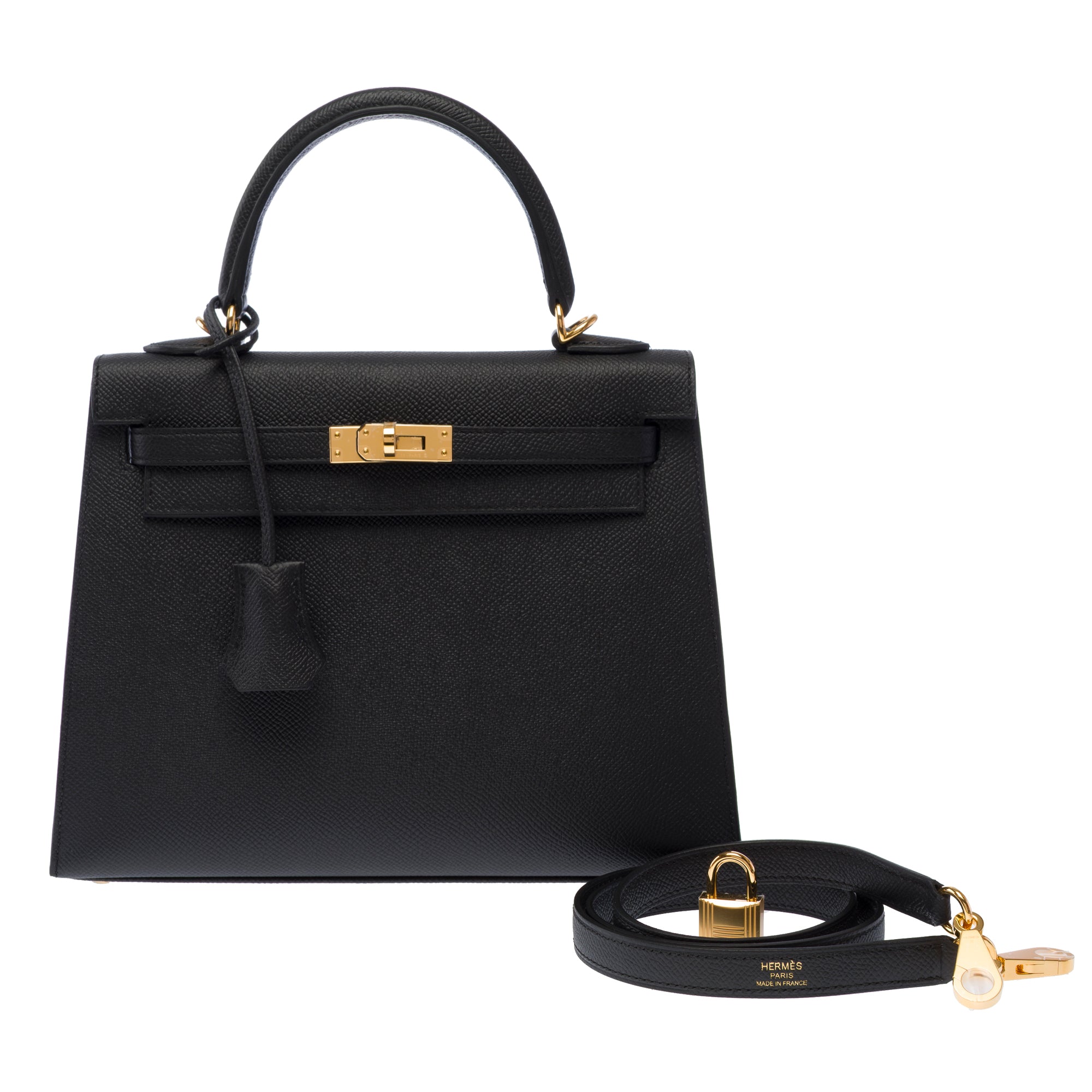 Sac HERMES Kelly 25 en Cuir Noir - 103510