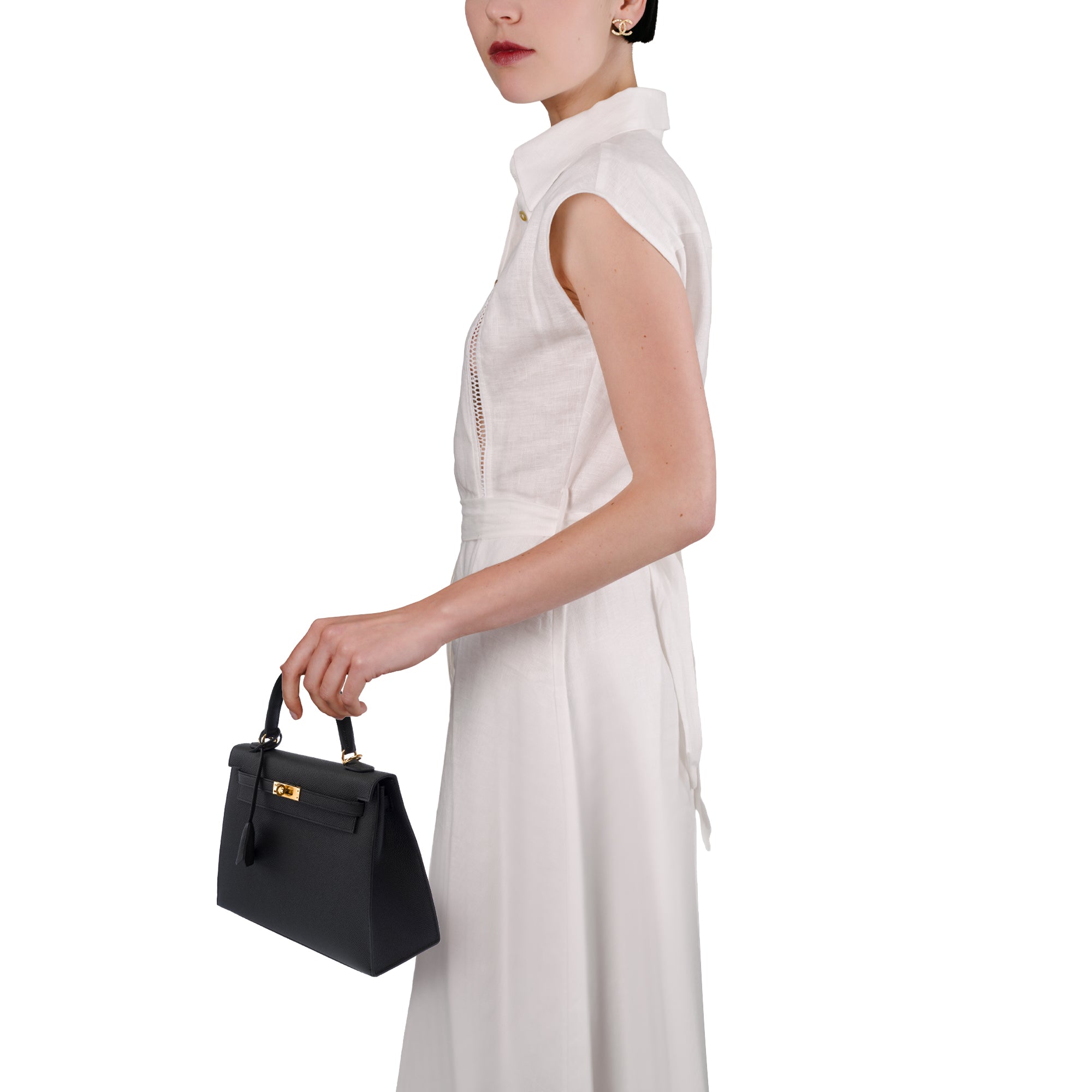 Sac HERMES Kelly 25 en Cuir Noir - 103510