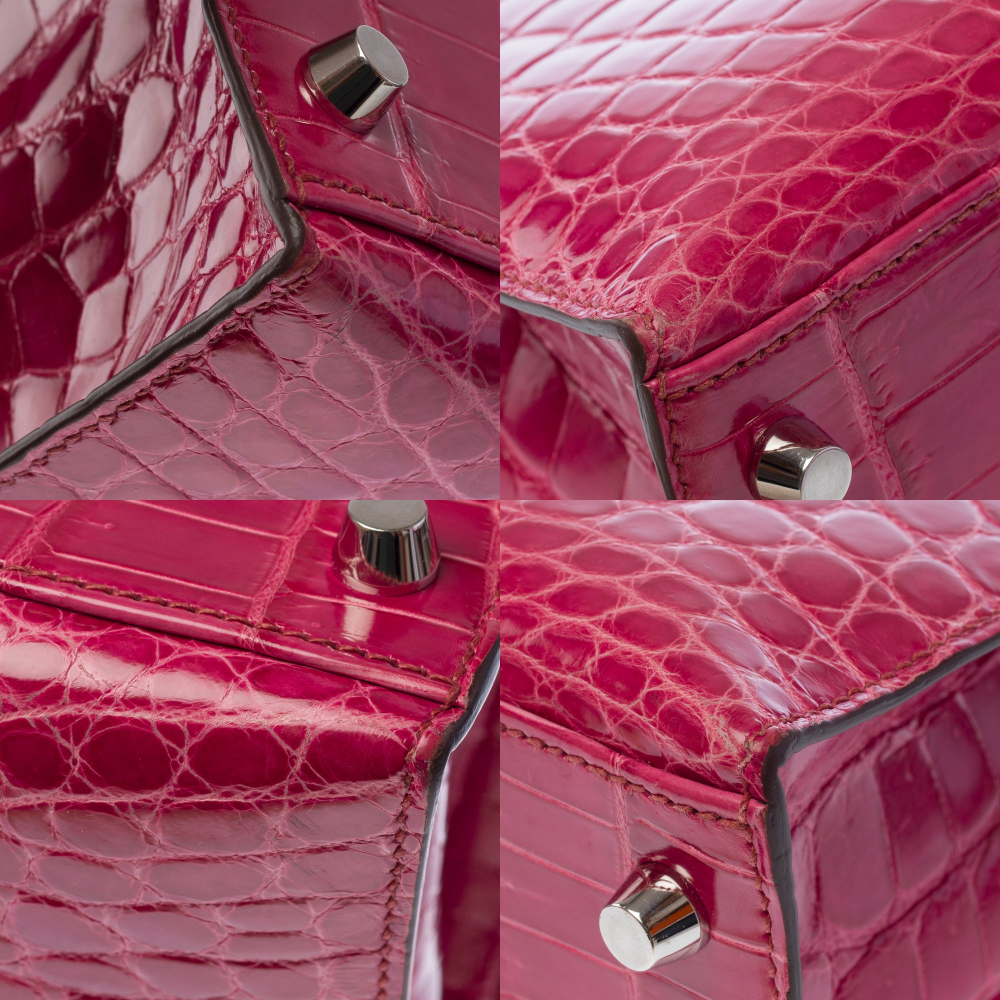 Sac HERMES Kelly 28 en Cuirs exotiques Rose - 103511