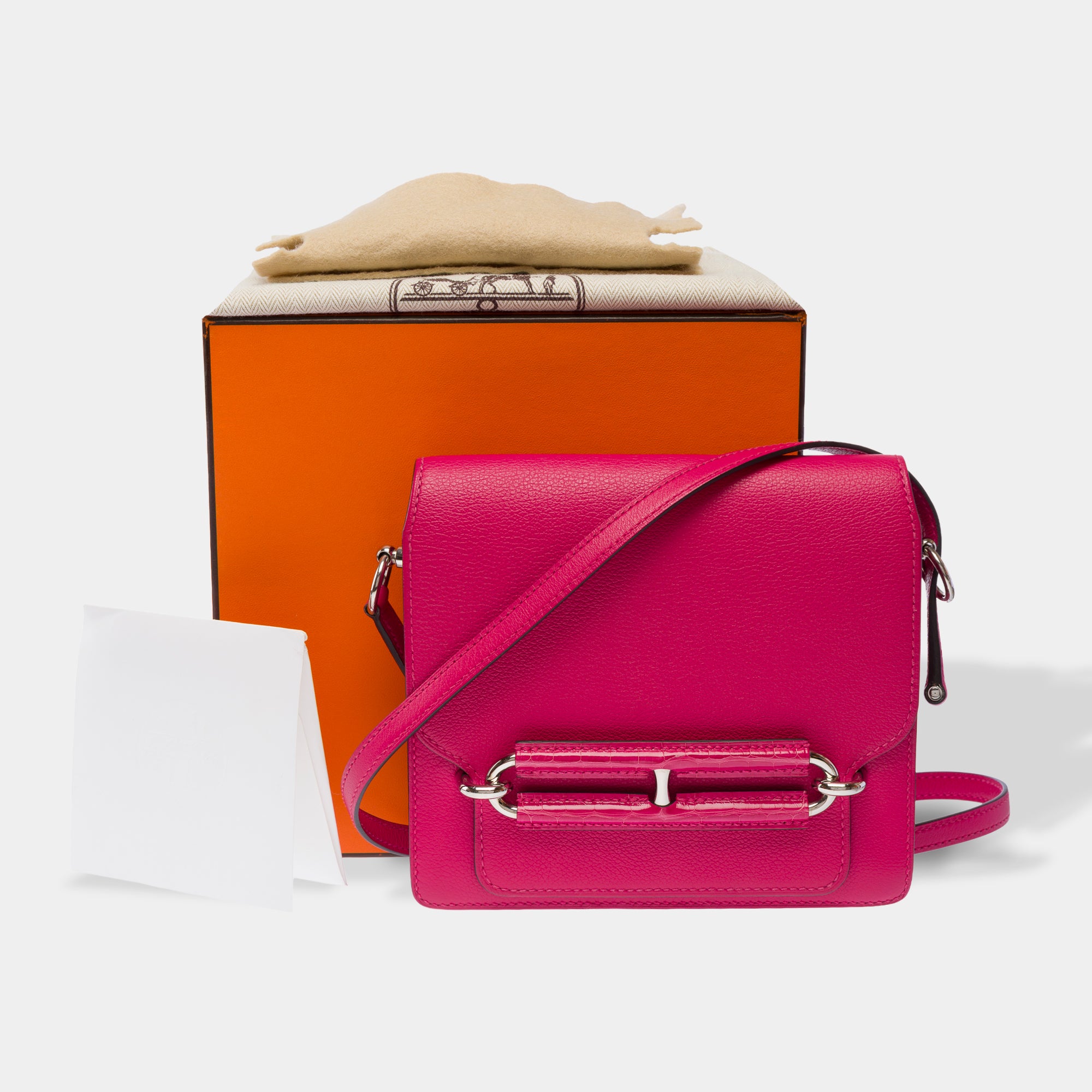 Sac HERMES Roulis en Cuir Rose - 103500