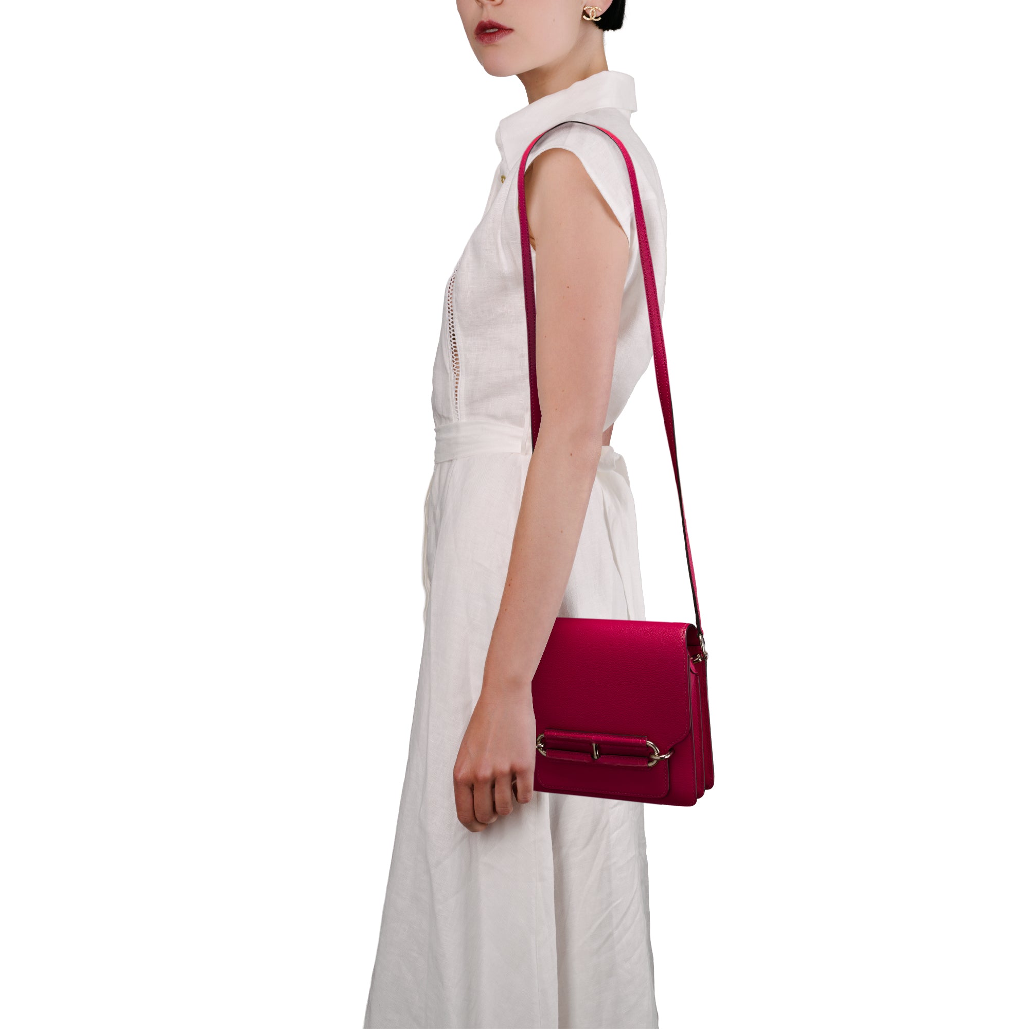 Sac HERMES Roulis en Cuir Rose - 103500