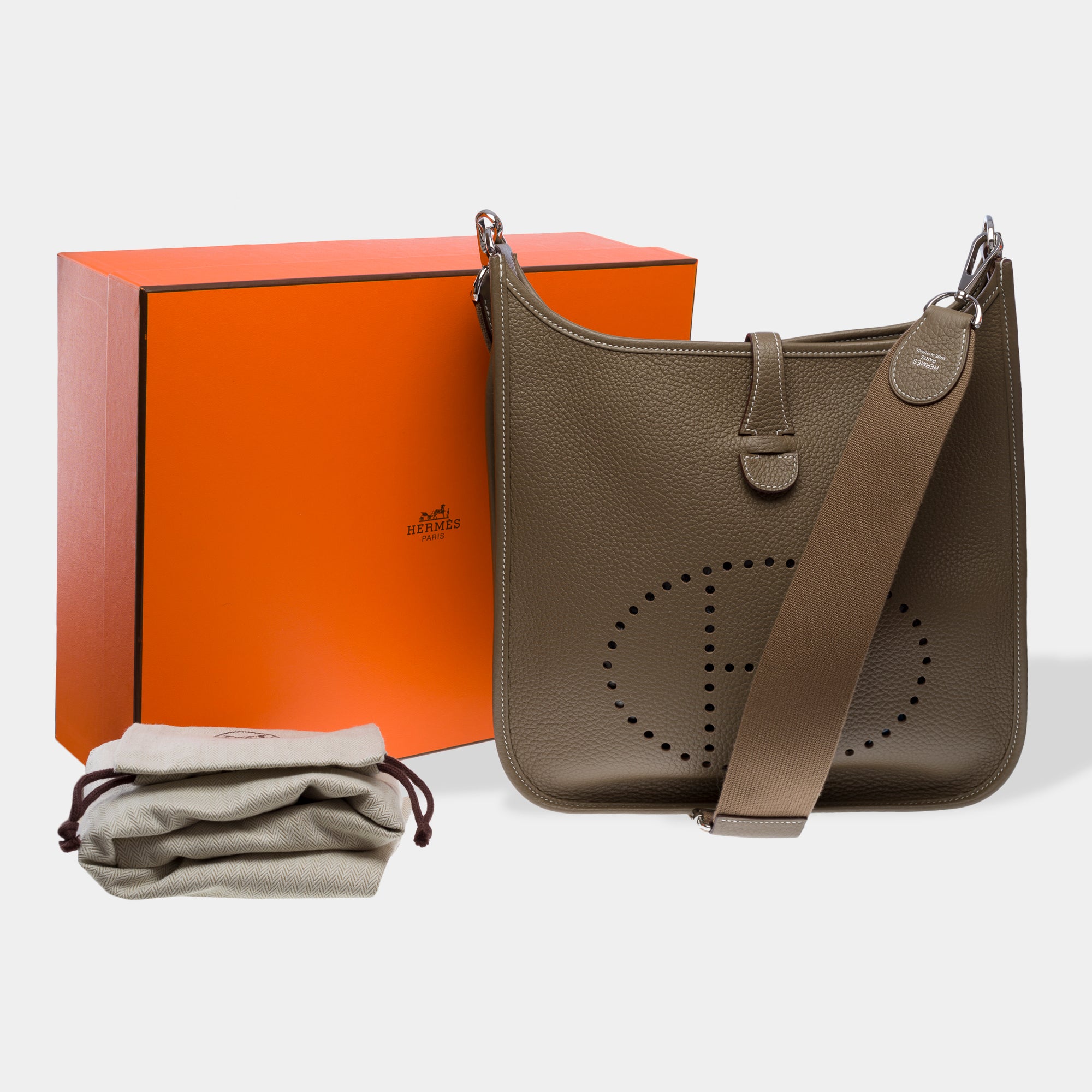 Sac HERMES Evelyne en Cuir Étoupe - 103514