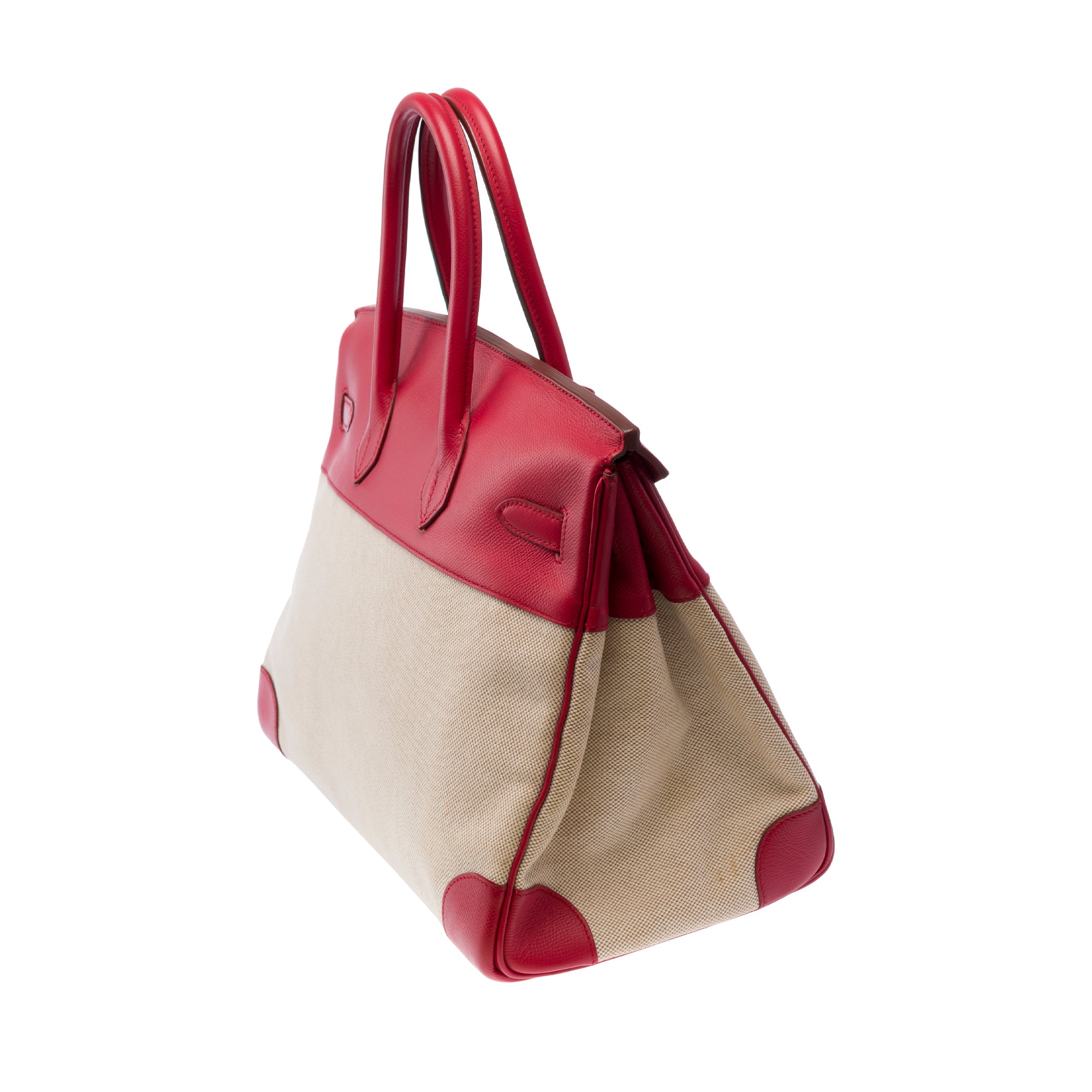 Sac HERMES Birkin 35 en Toile Rose - 103501