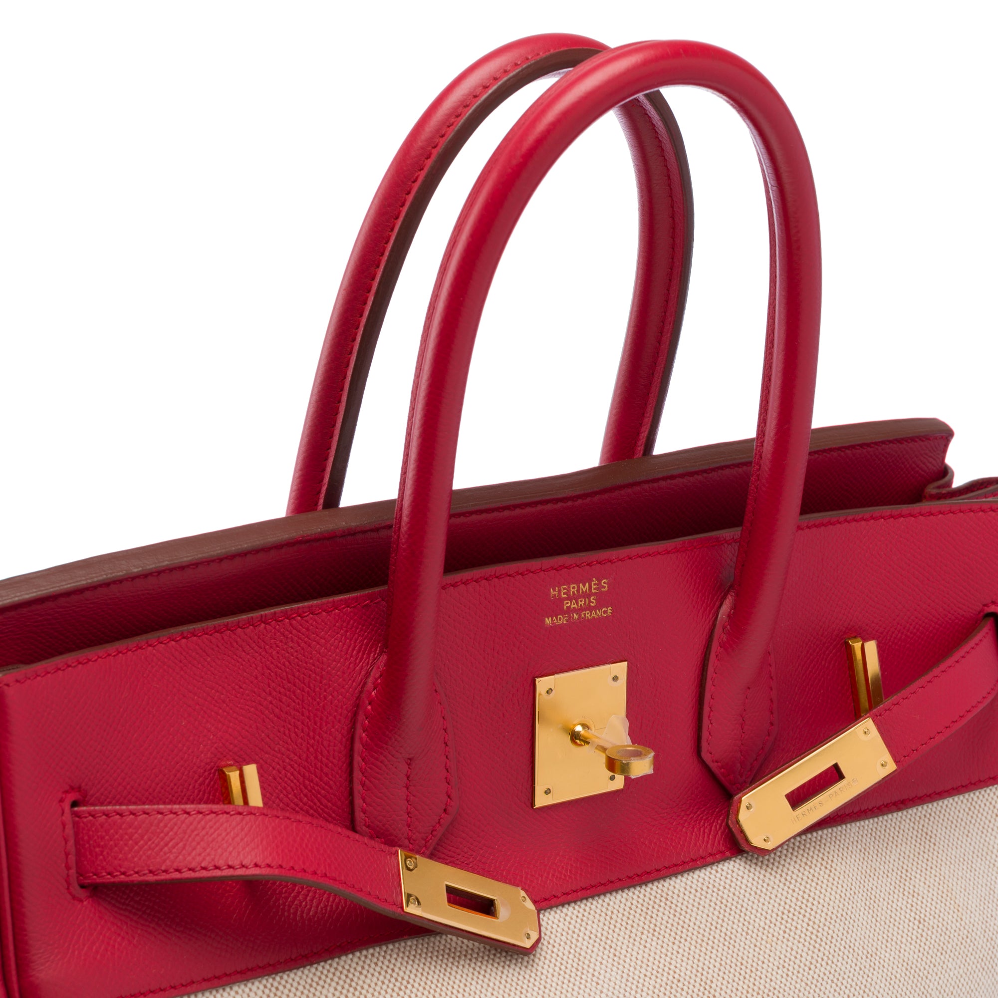 Sac HERMES Birkin 35 en Toile Rose - 103501