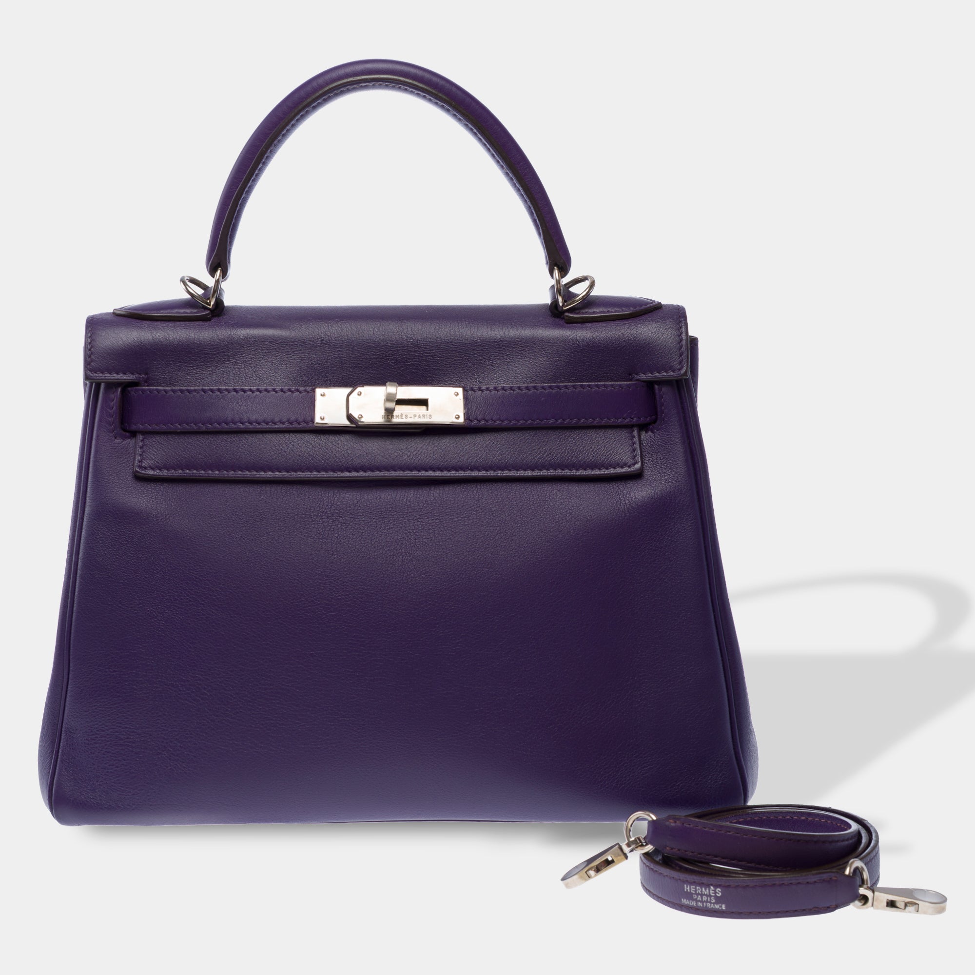 Sac HERMES Kelly 28 en Cuir Violet - 103502