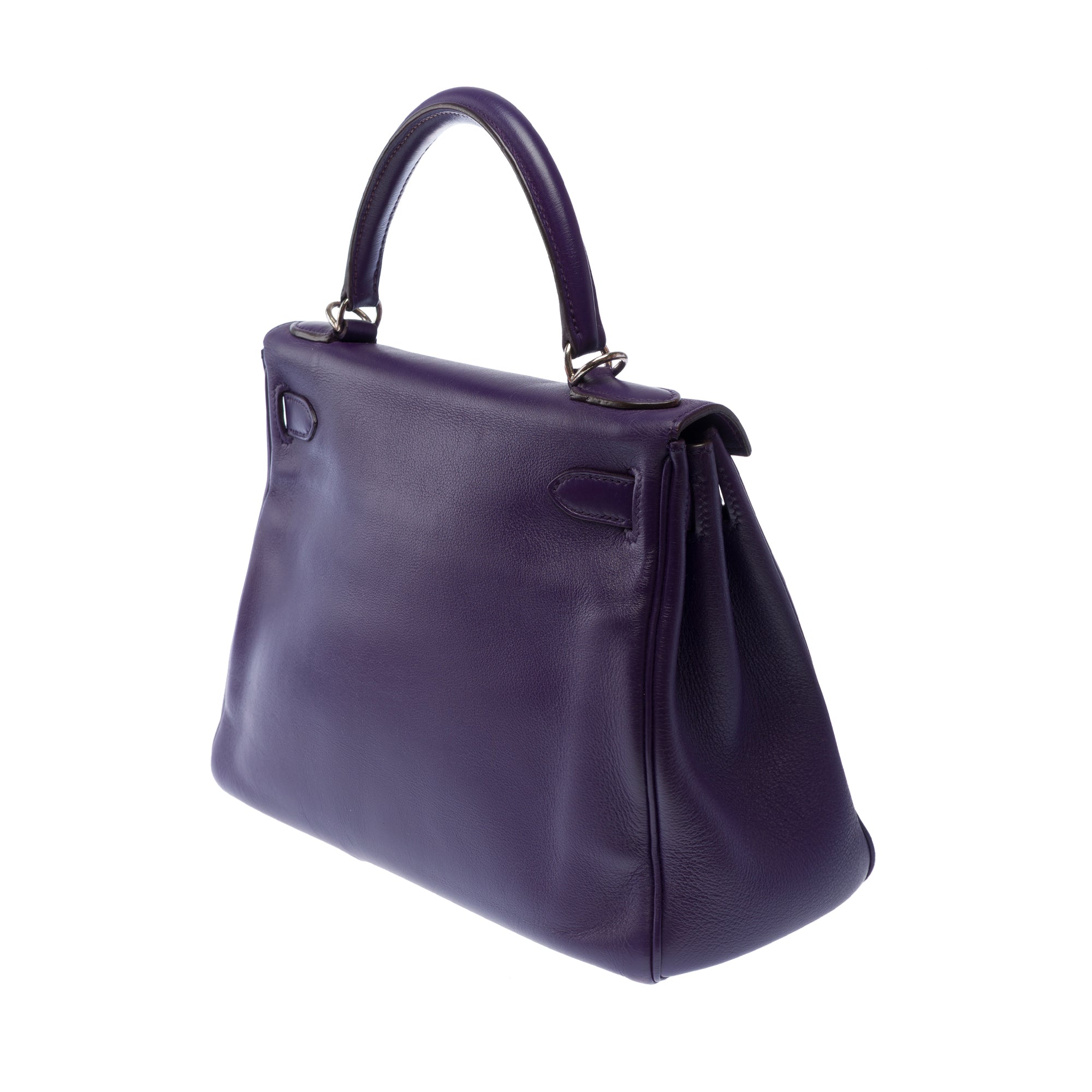 Sac HERMES Kelly 28 en Cuir Violet - 103502