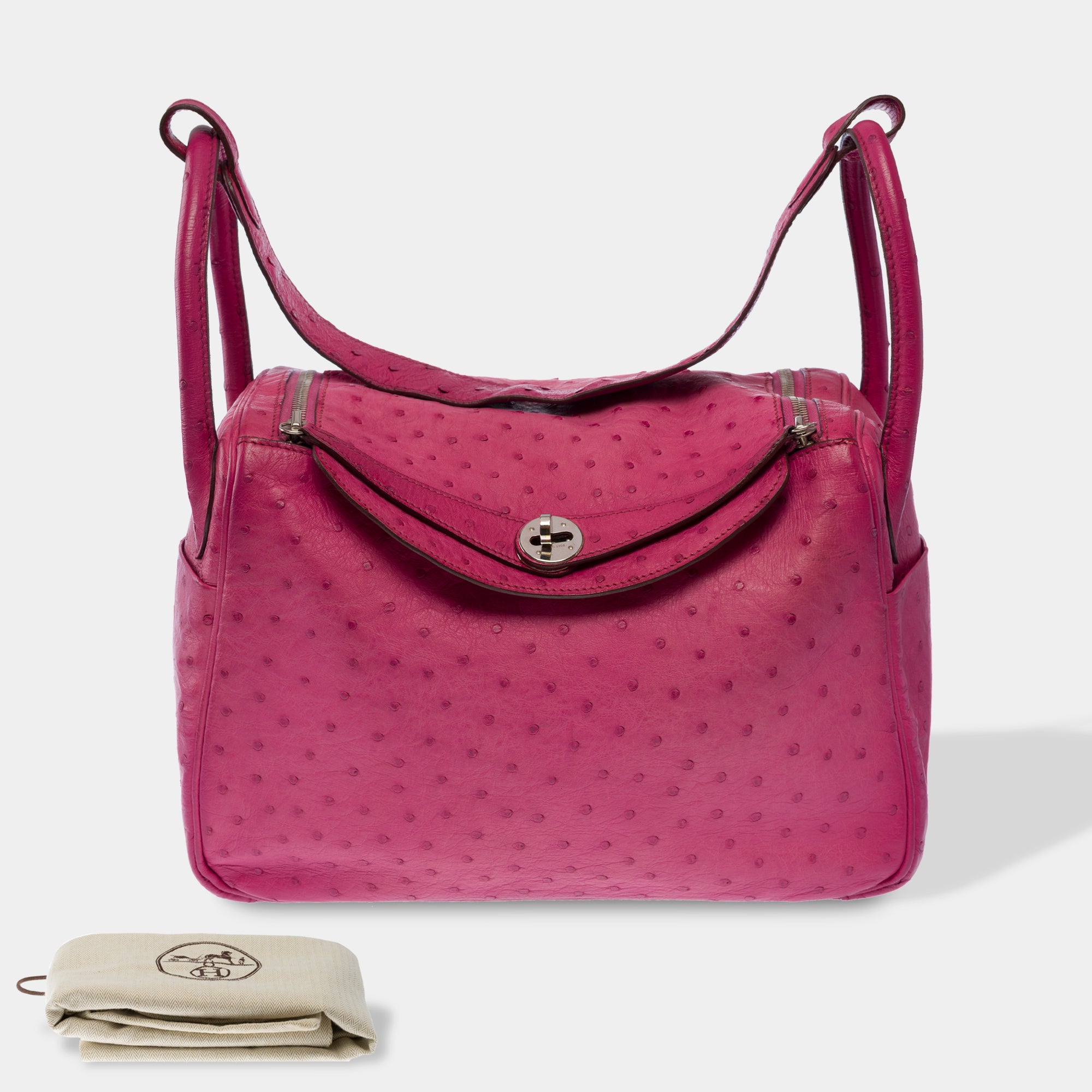 Sac HERMES Lindy en Cuirs exotiques Rose - 103503