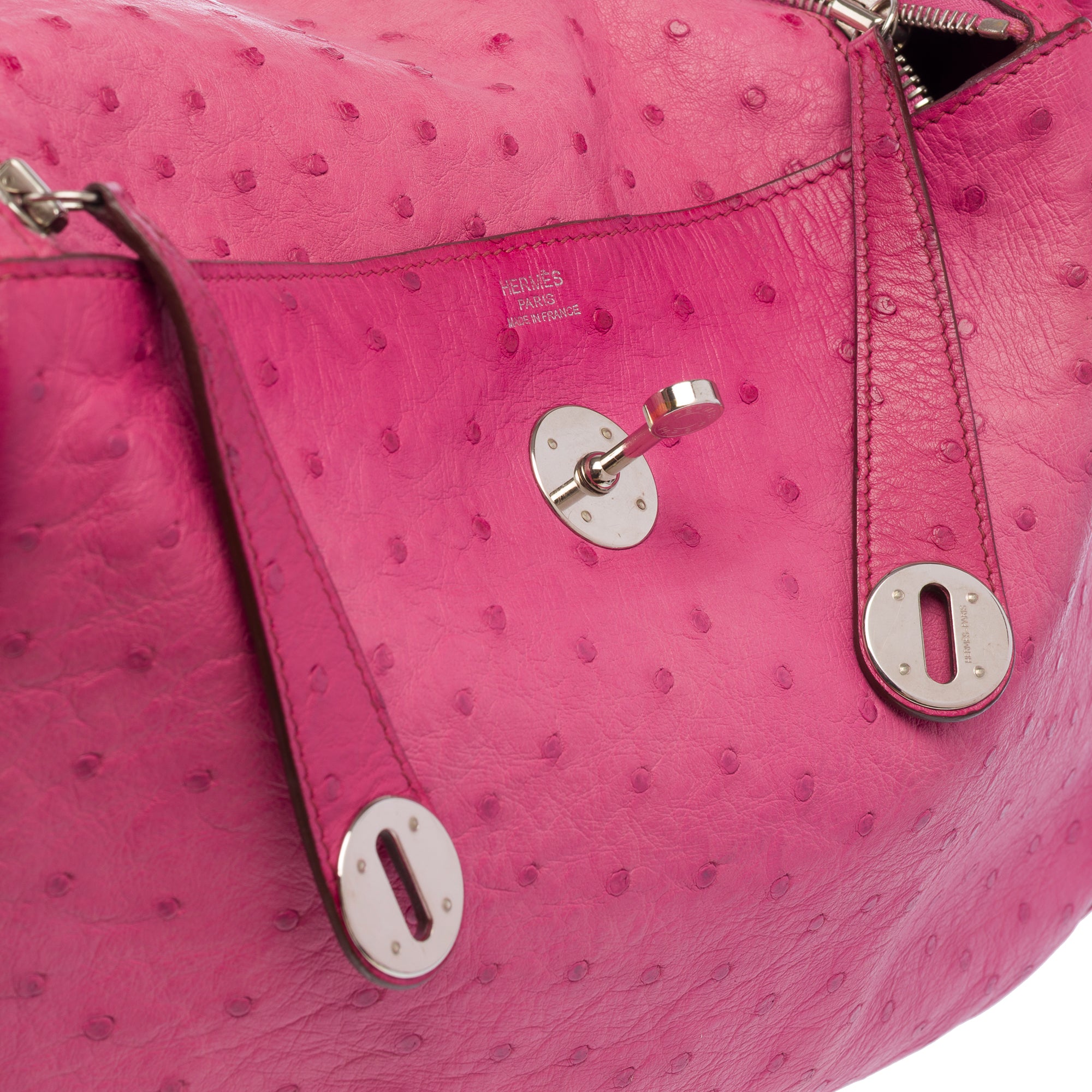 Sac HERMES Lindy en Cuirs exotiques Rose - 103503