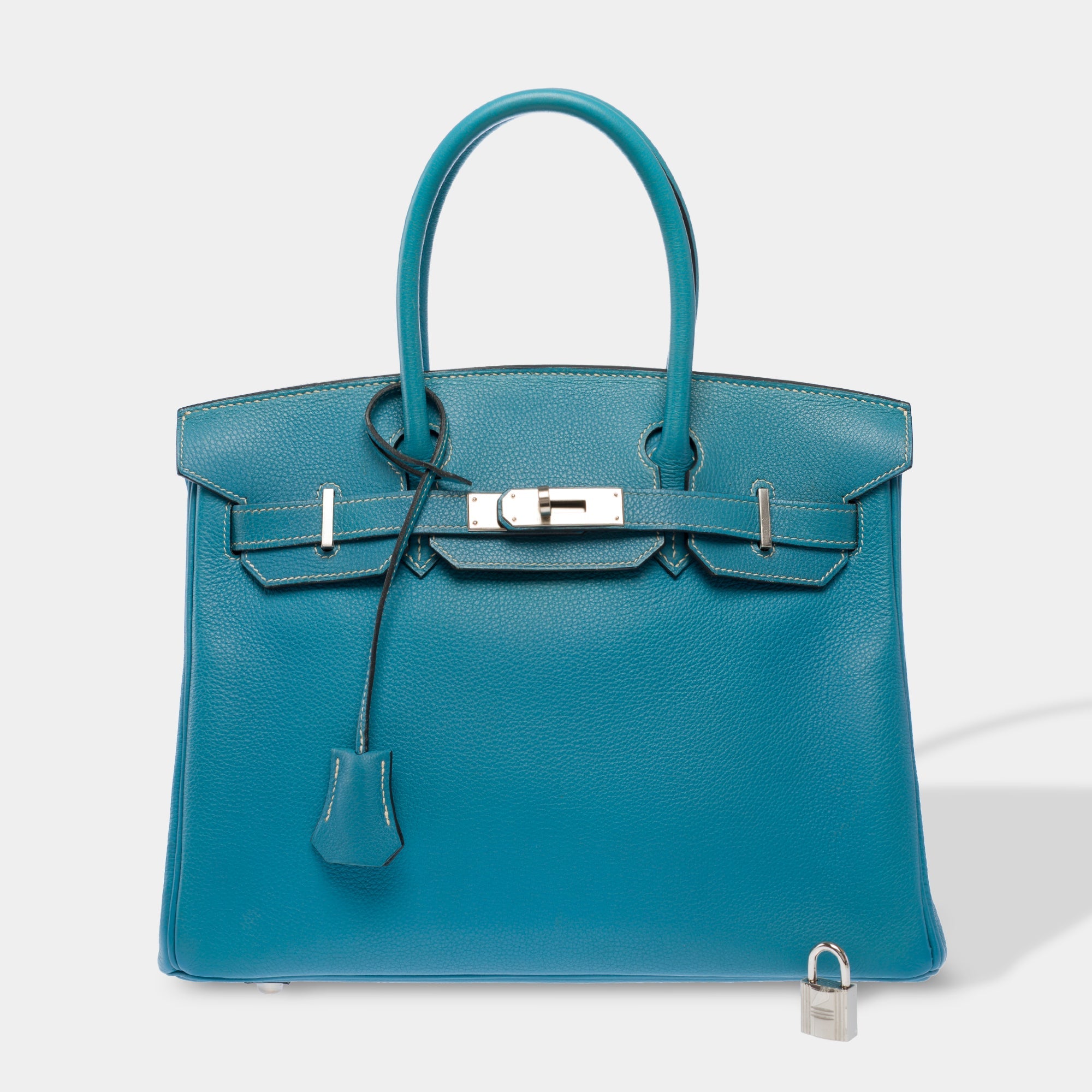 Sac HERMES Birkin 30 en Cuir Bleu - 103509