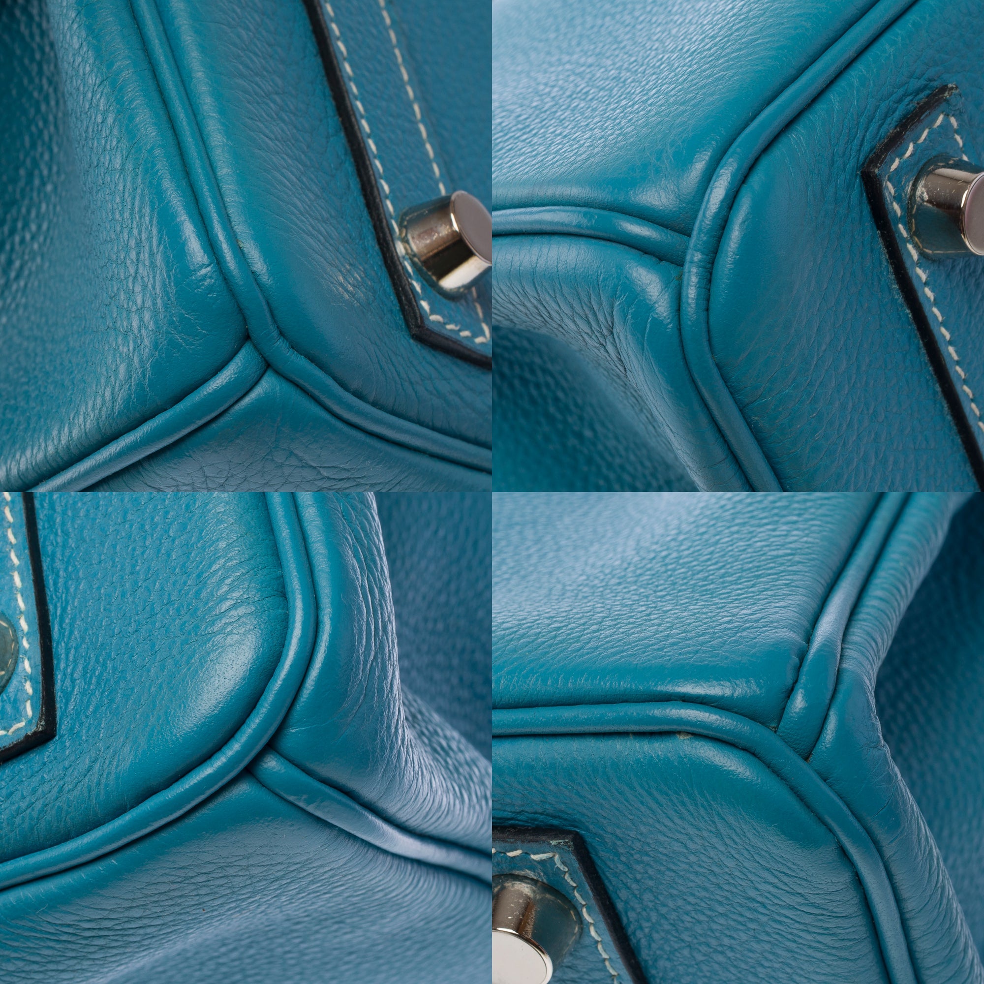 Sac HERMES Birkin 30 en Cuir Bleu - 103509