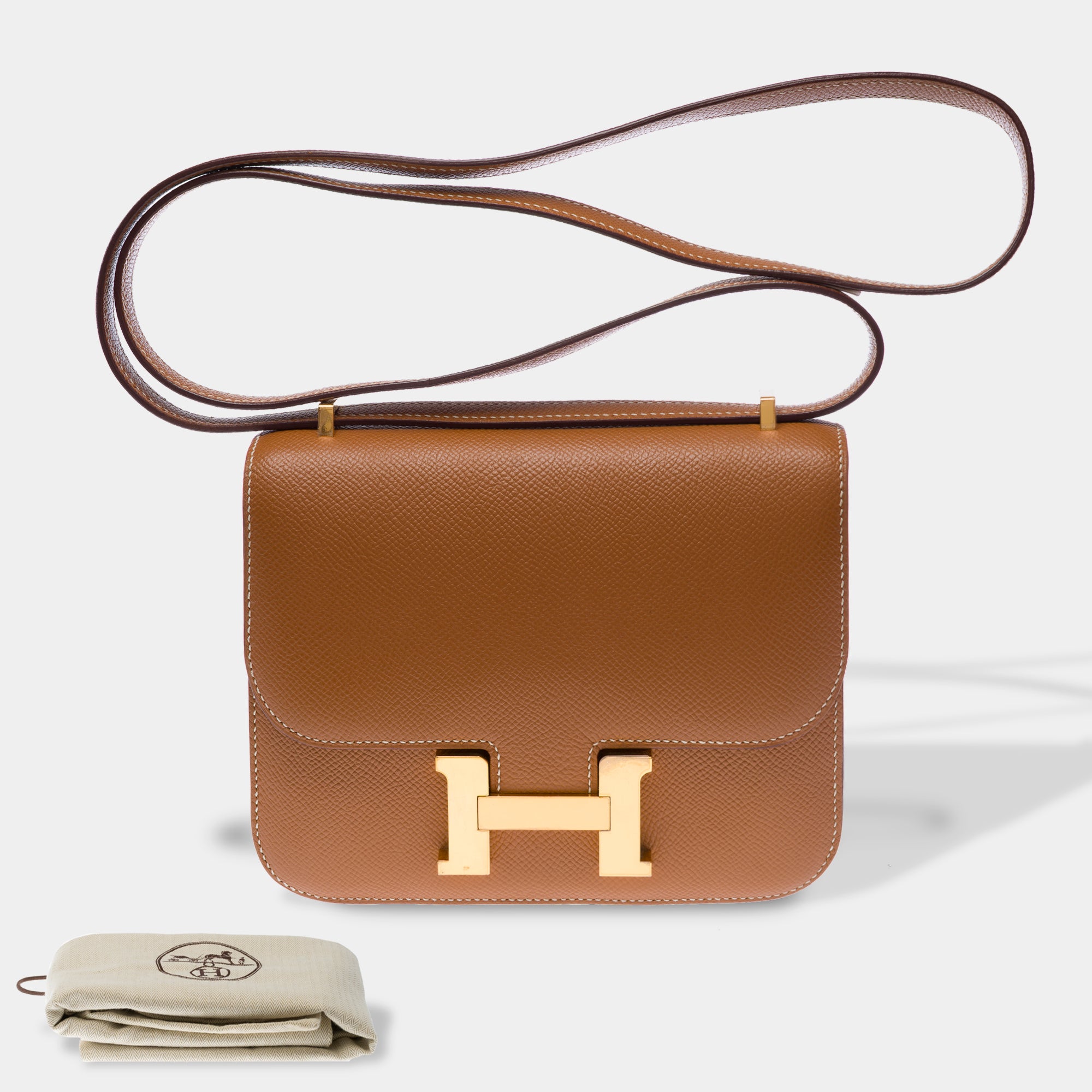Sac HERMES Constance en Cuir Doré - 103549