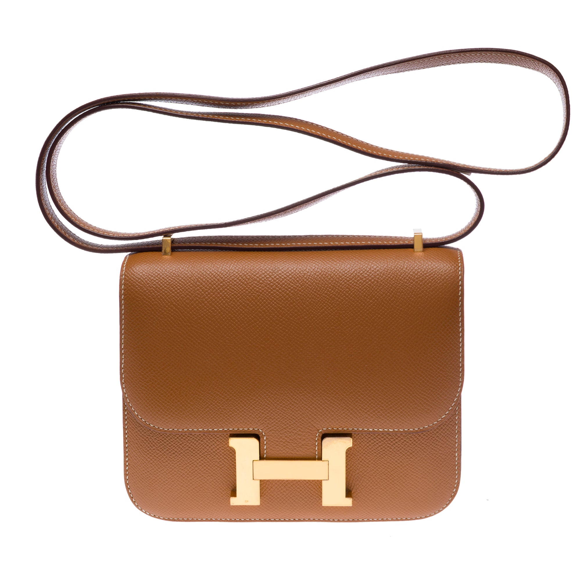 Sac HERMES Constance en Cuir Doré - 103549