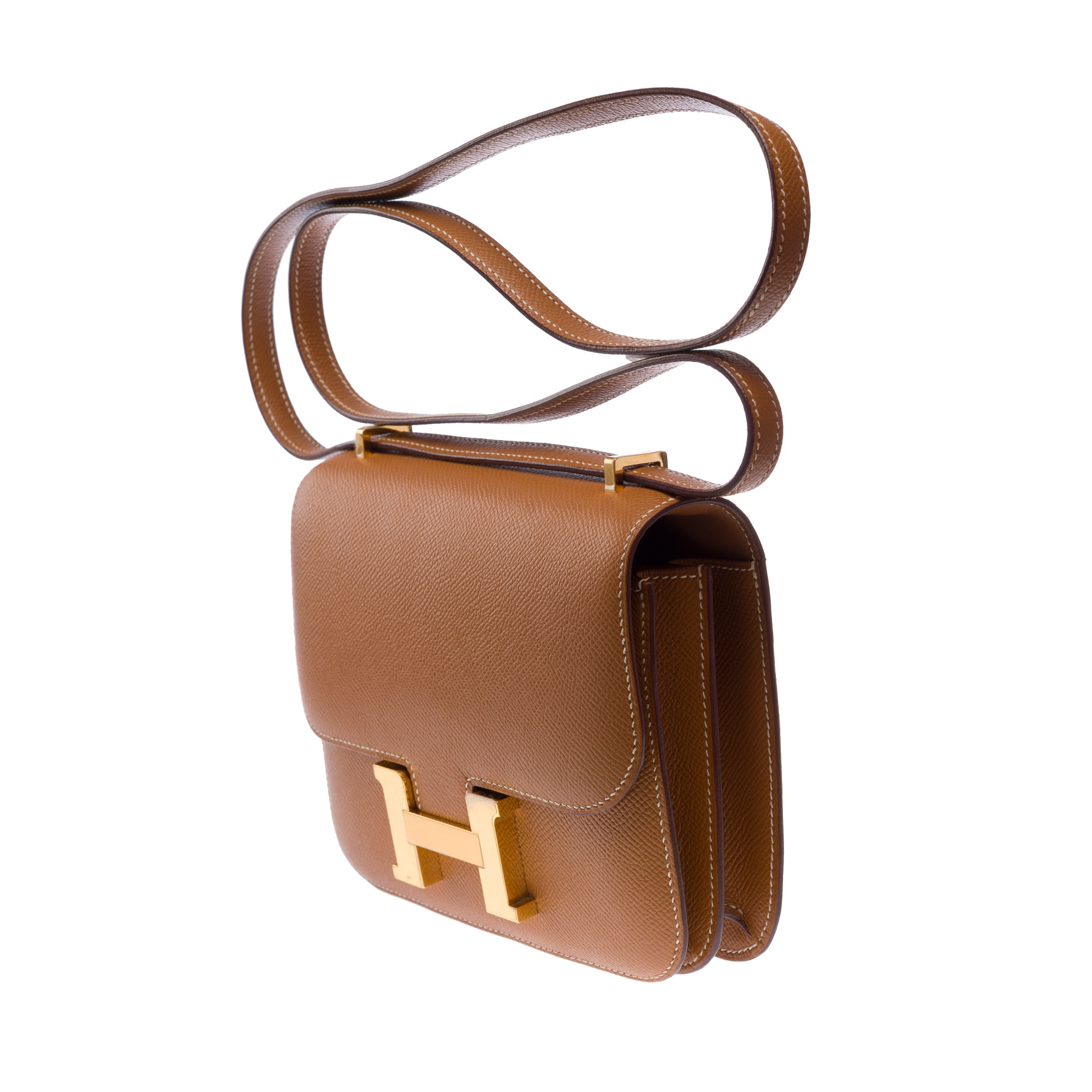 Sac HERMES Constance en Cuir Doré - 103549