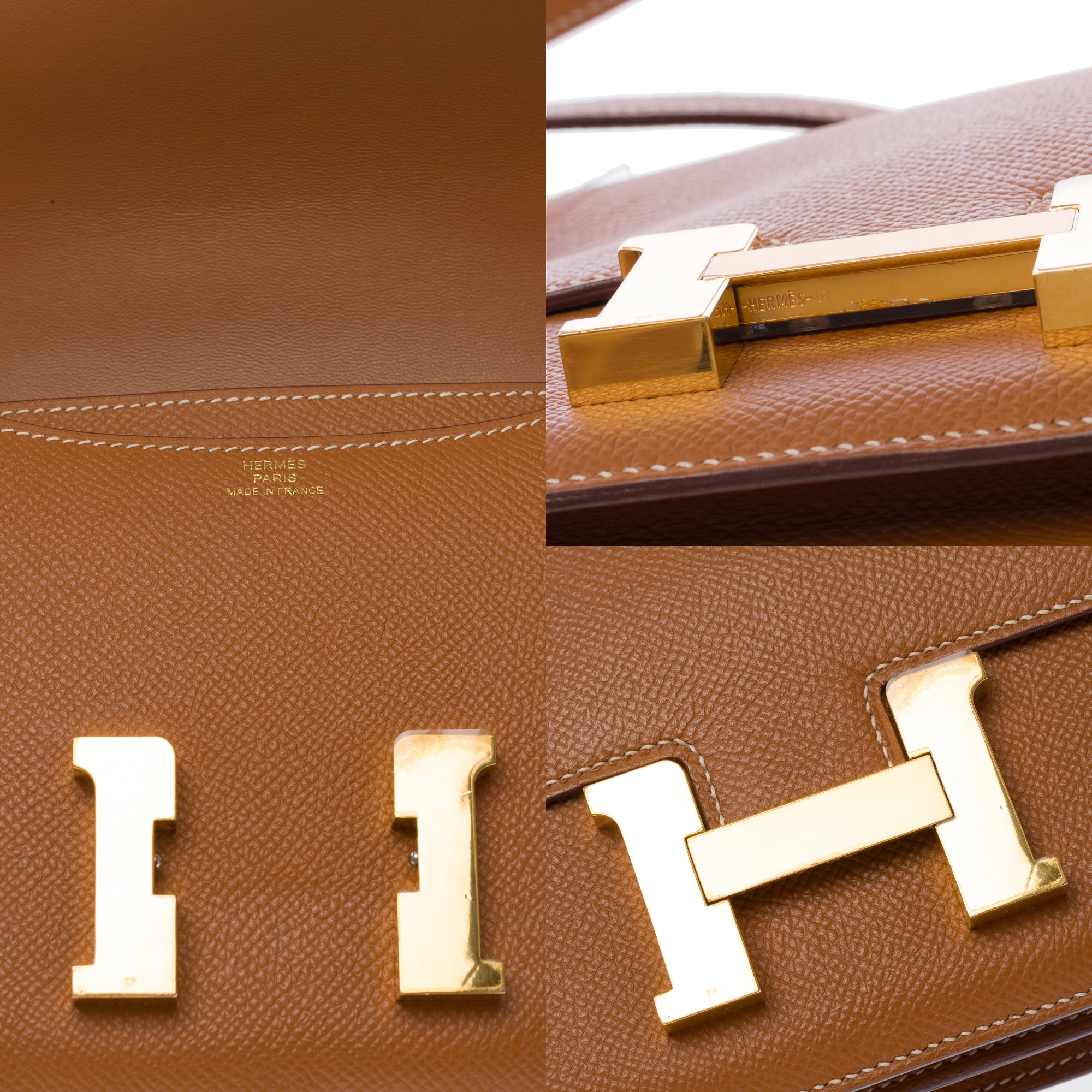 Sac HERMES Constance en Cuir Doré - 103549