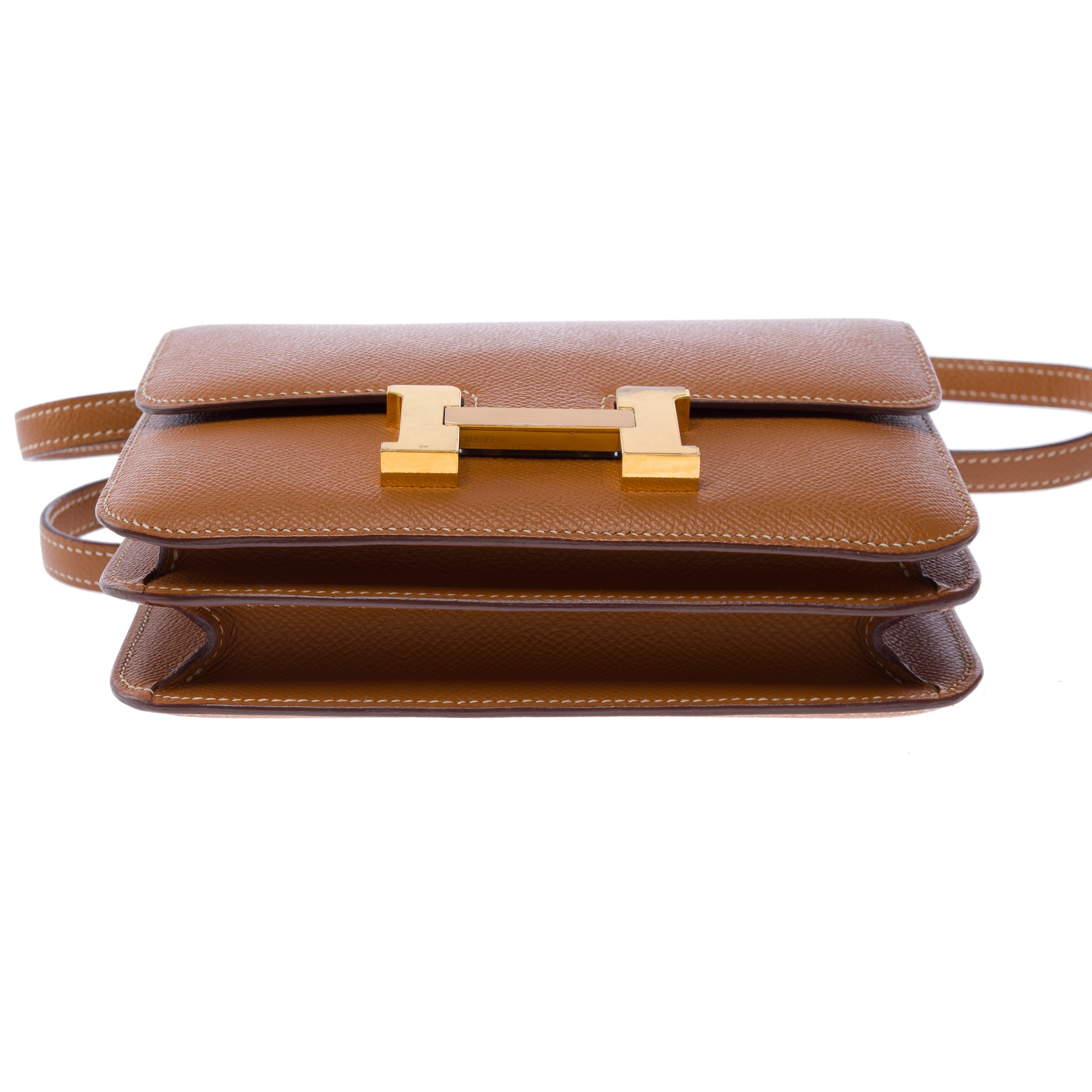 Sac HERMES Constance en Cuir Doré - 103549