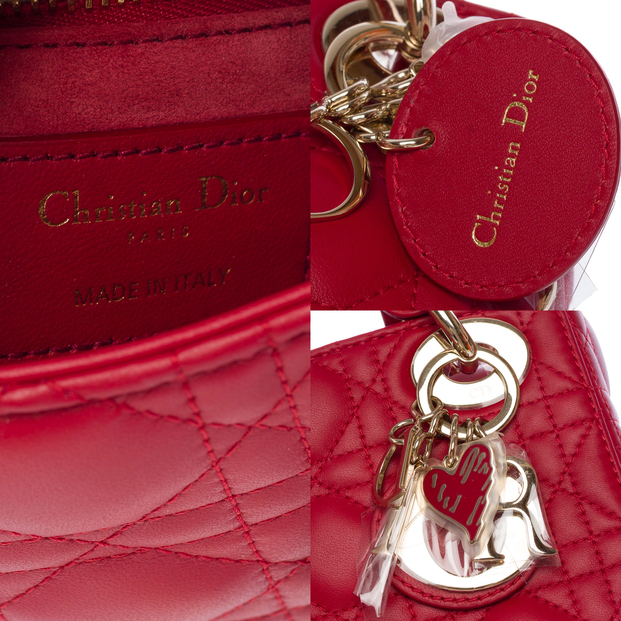 Sac DIOR Lady Dior en Cuir Rouge - 103540