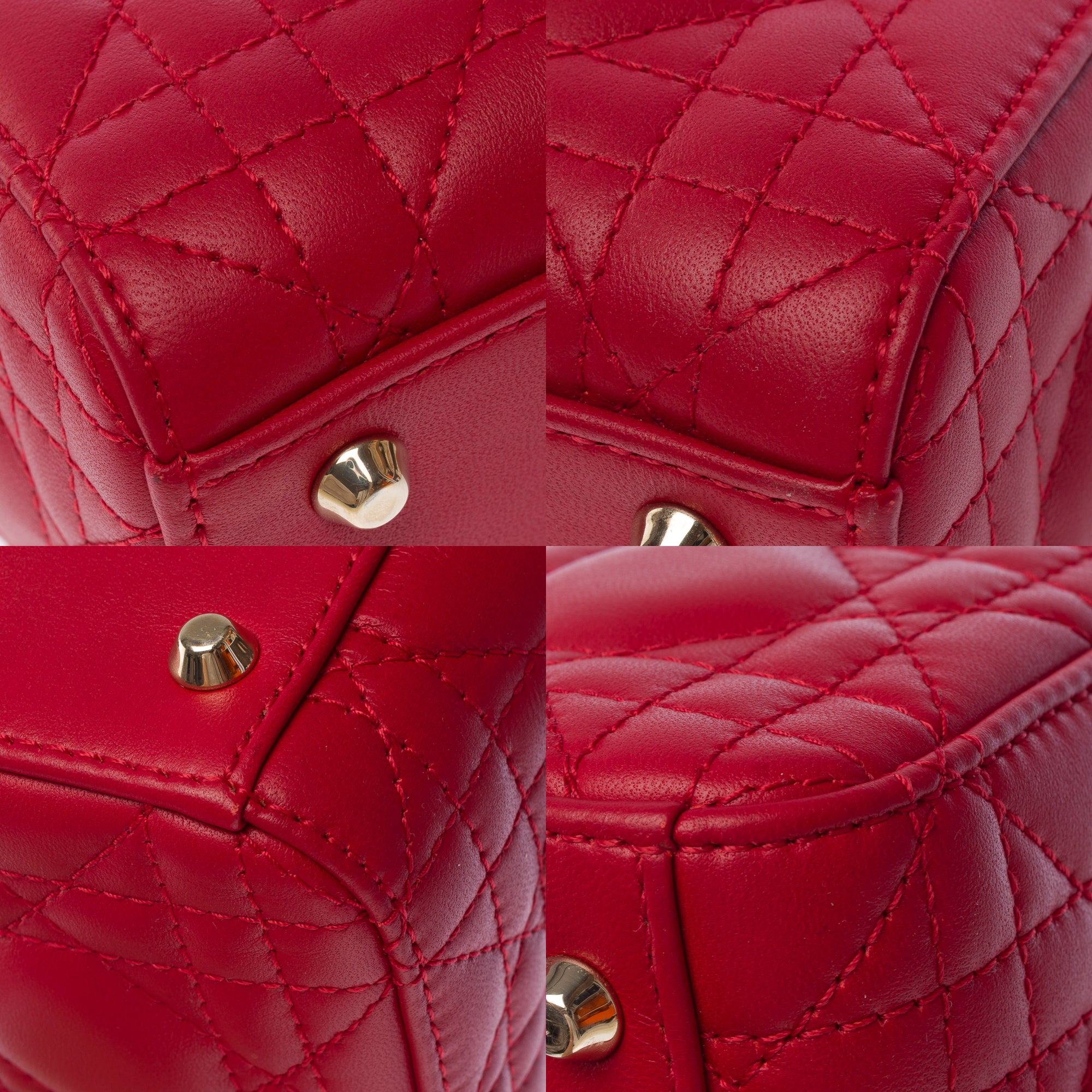 Sac DIOR Lady Dior en Cuir Rouge - 103540