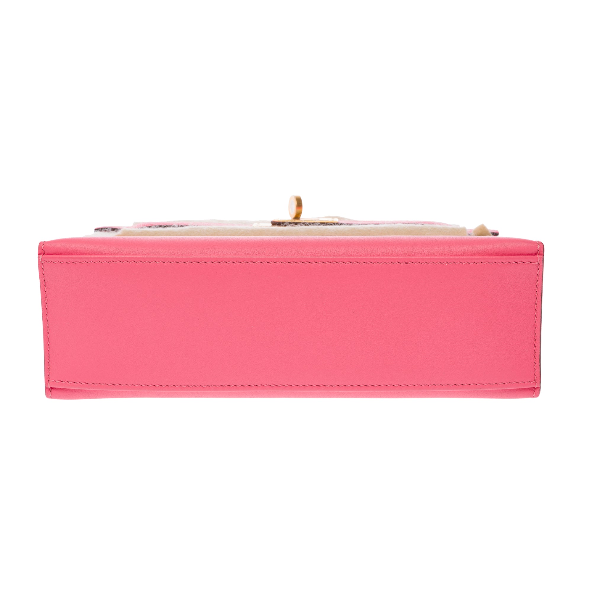 Sac HERMES Kelly Mini en Cuir Rose - 103557