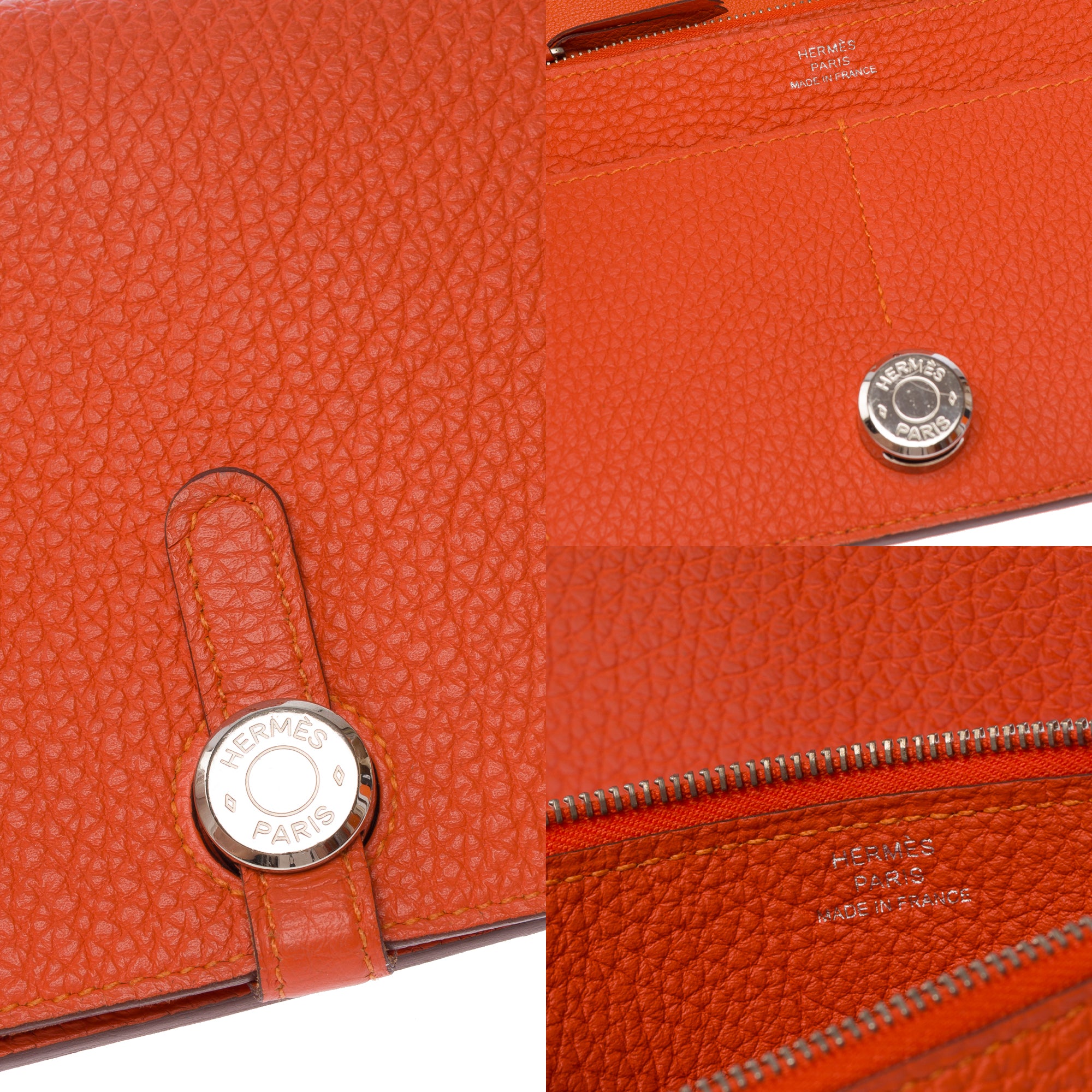 Accessoire HERMES Dogon en Cuir Orange - 103546