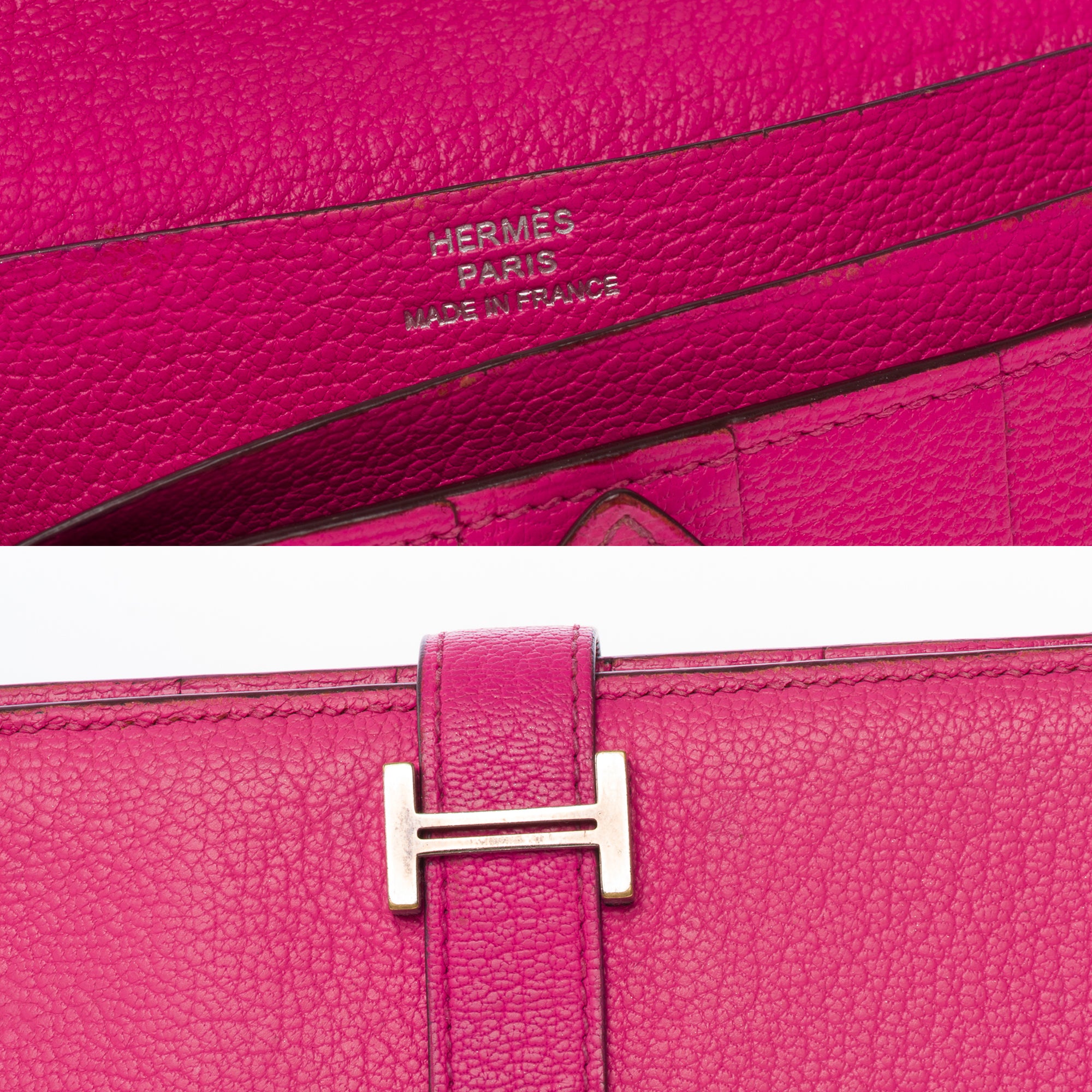 Accessoire HERMES Bearn en Cuir Rose - 103547
