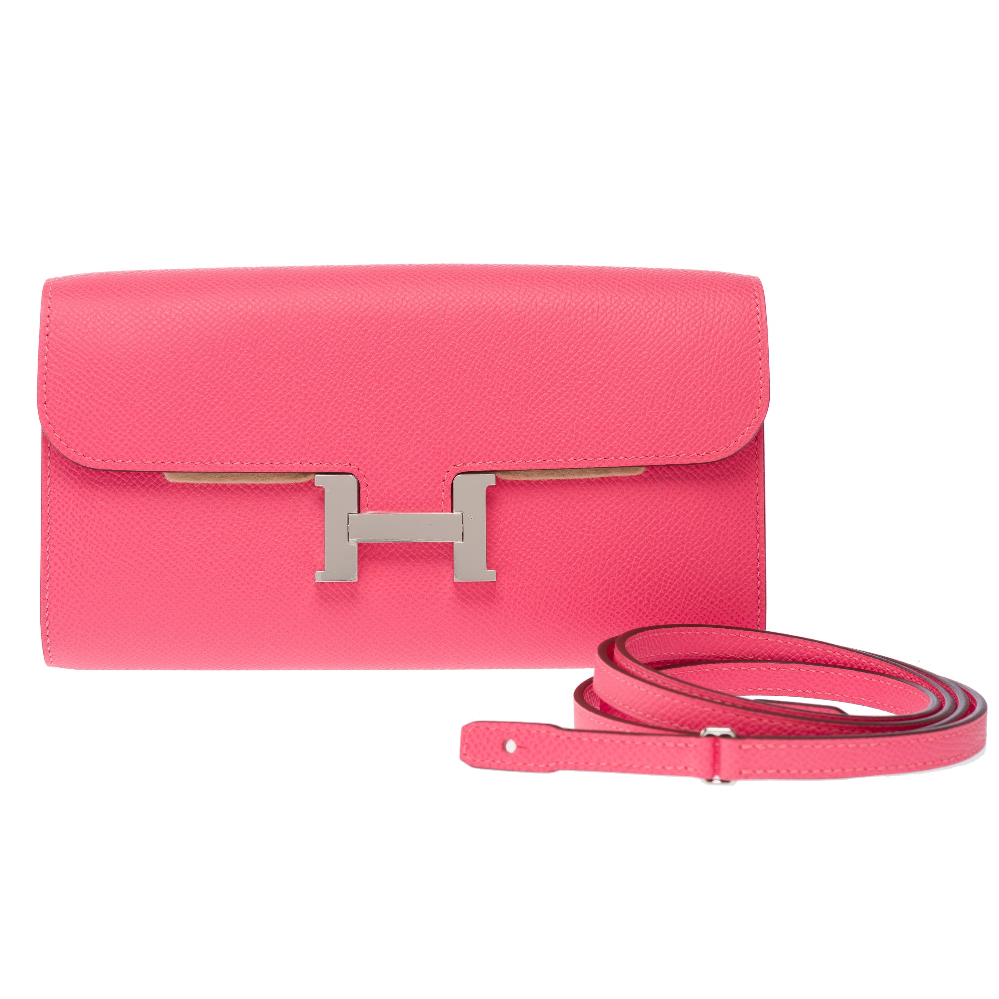 Sac HERMES Constance en Cuir Rose - 103527