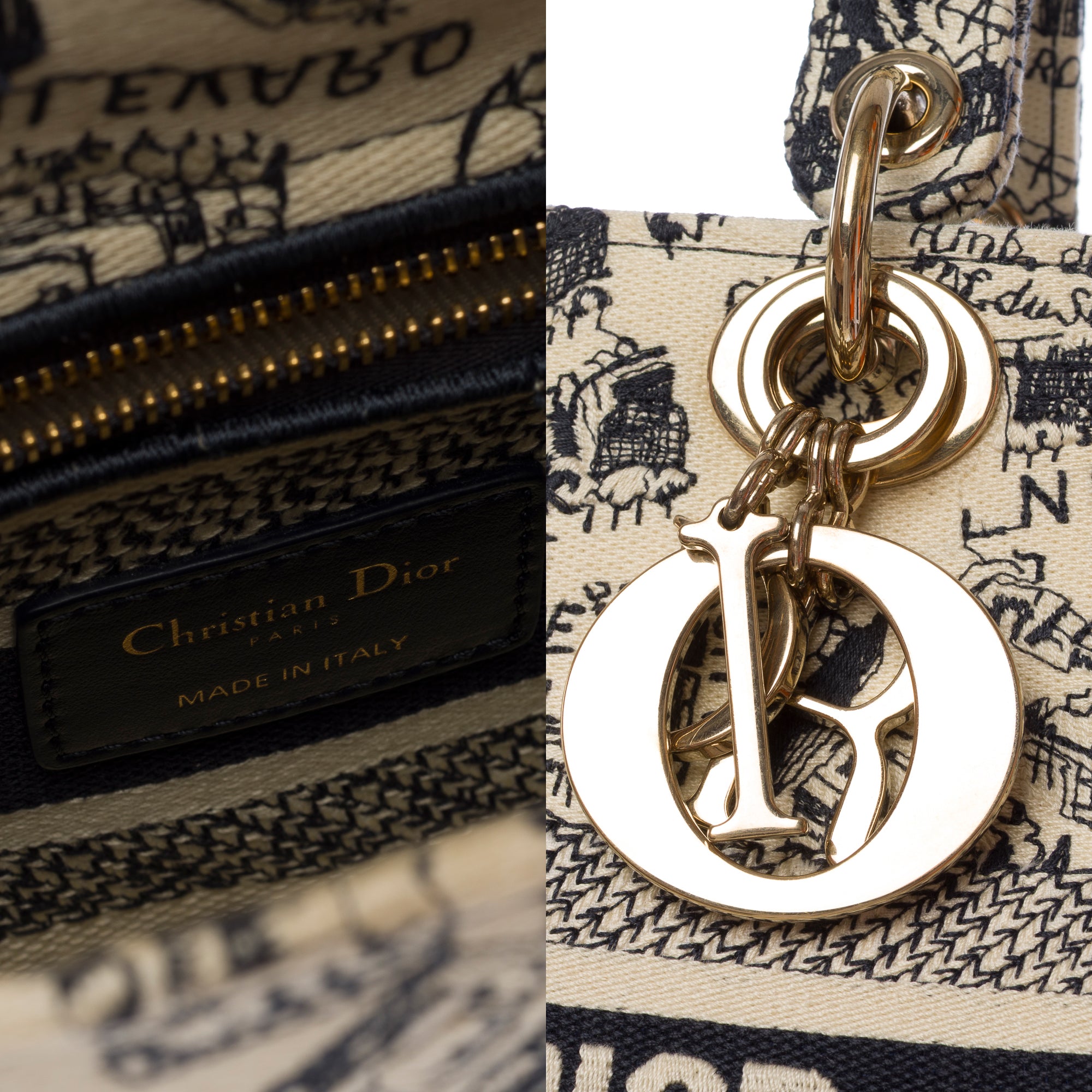 Sac DIOR Lady Dior en Toile Beige - 103542