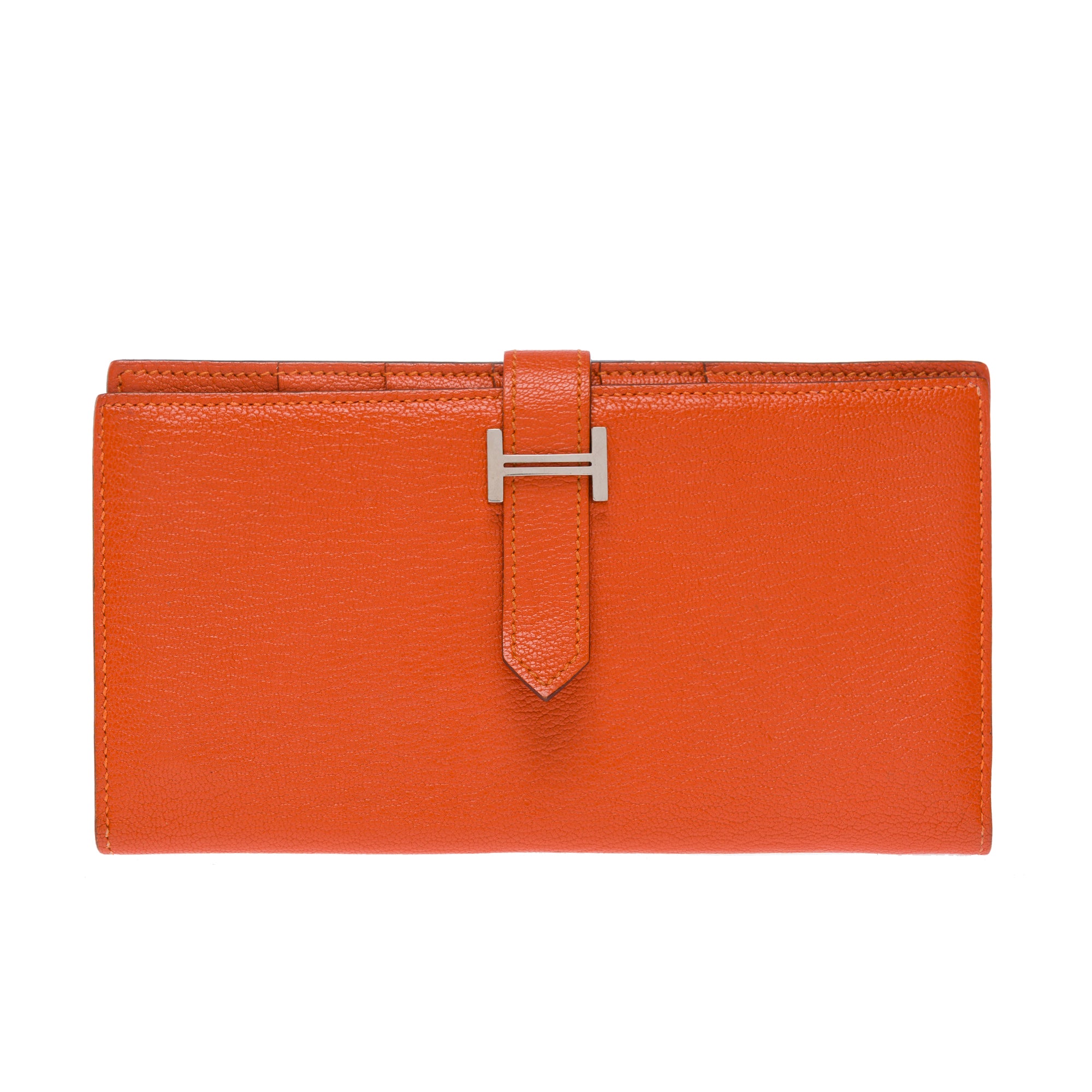 Accessoire HERMES Bearn en Cuir Orange - 103548