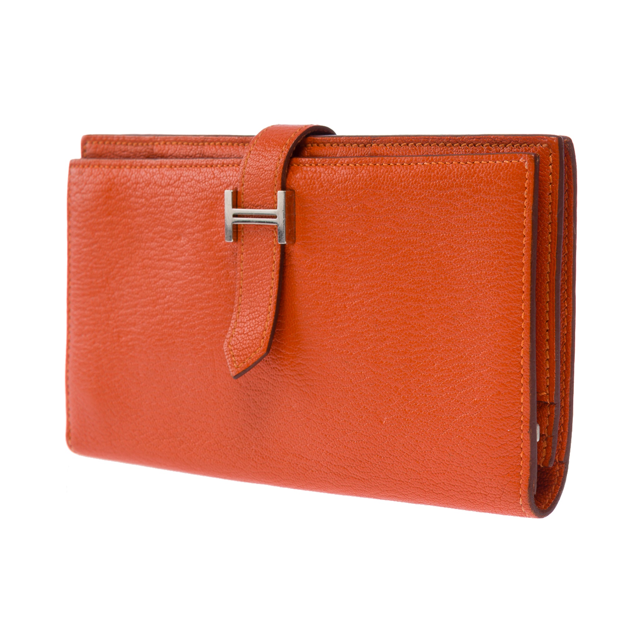 Accessoire HERMES Bearn en Cuir Orange - 103548