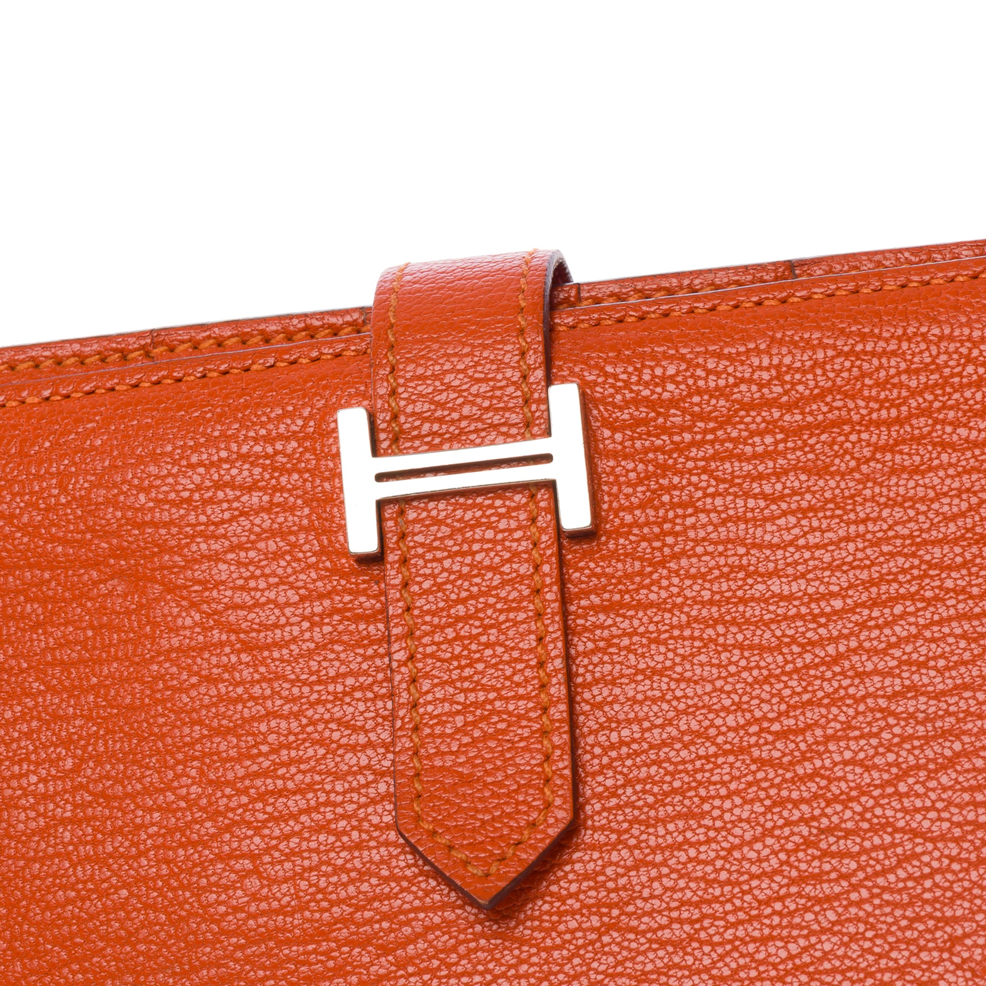 Accessoire HERMES Bearn en Cuir Orange - 103548