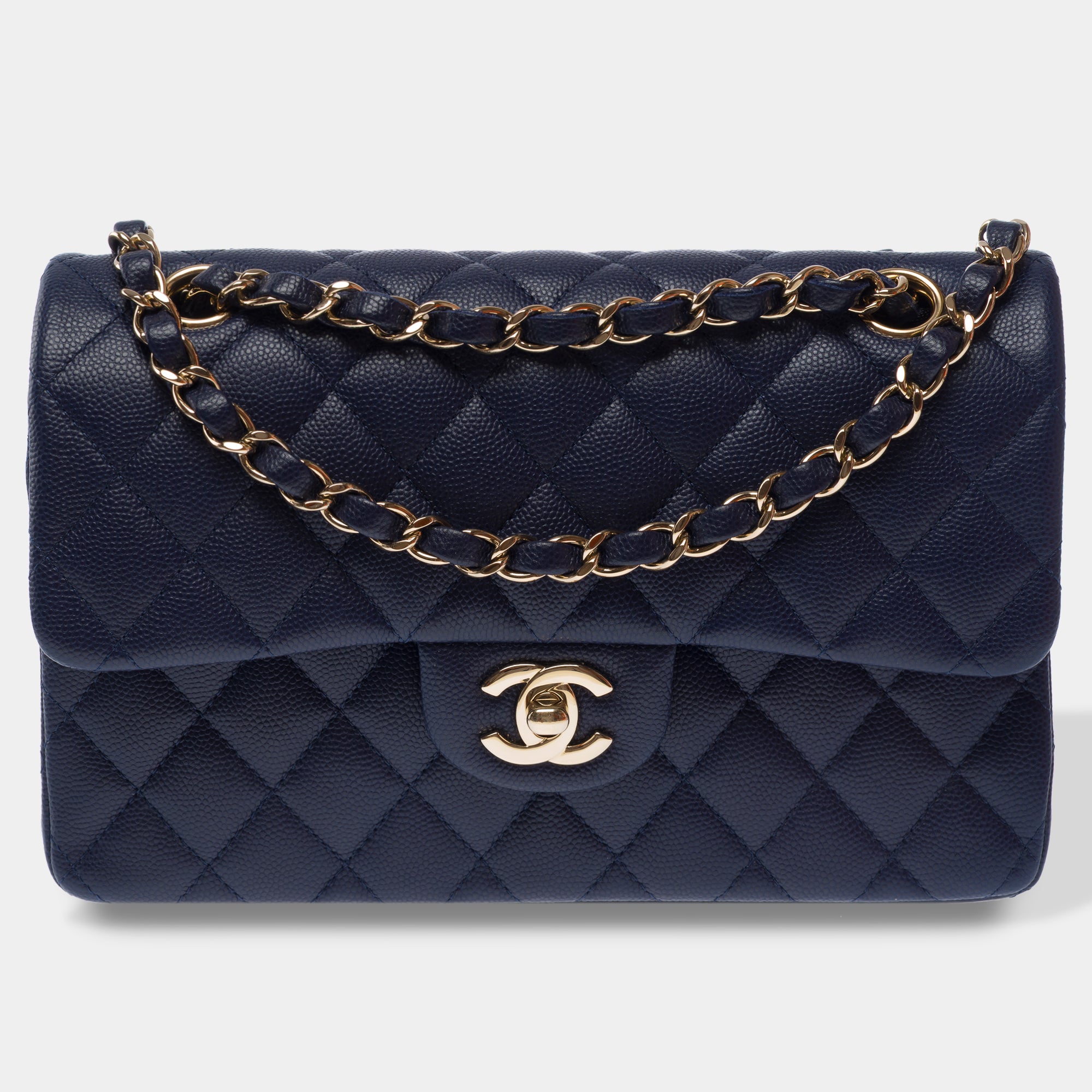 Sac CHANEL Timeless/Classique en Cuir Bleu Marine - 103554