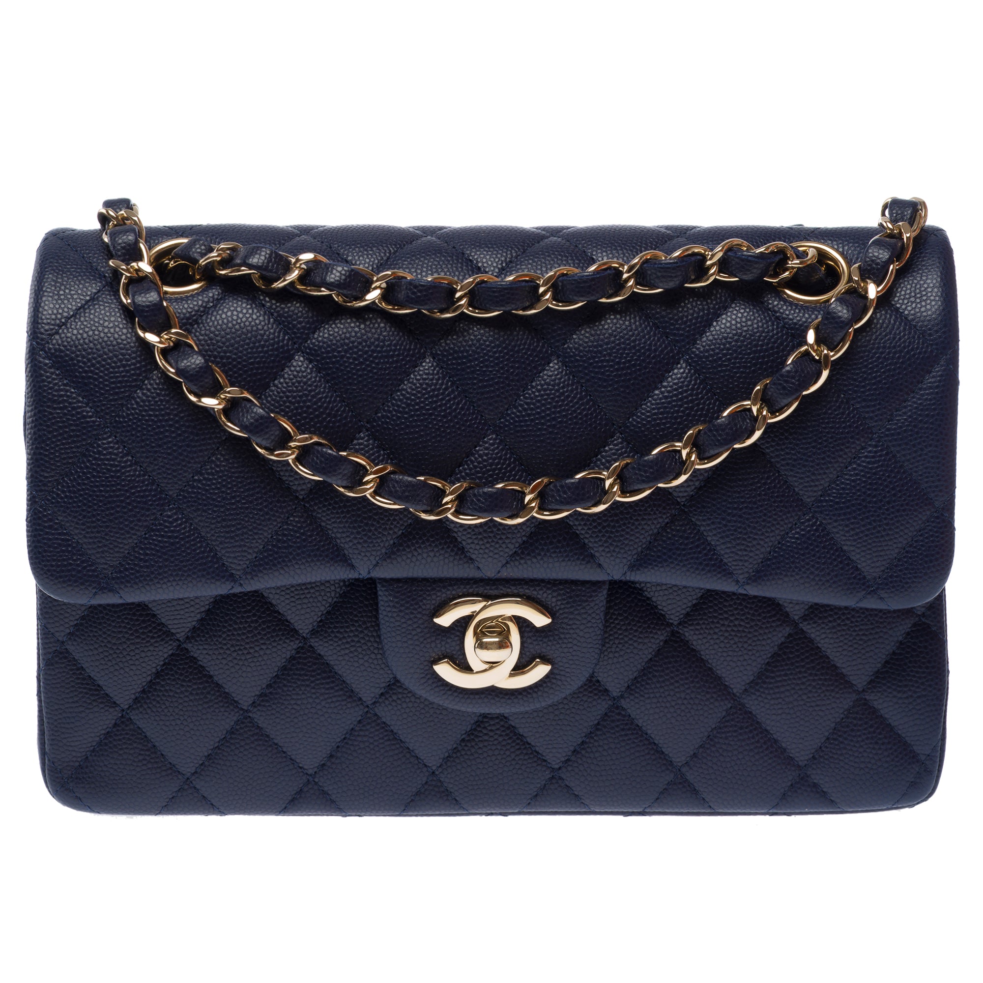 Sac CHANEL Timeless/Classique en Cuir Bleu Marine - 103554