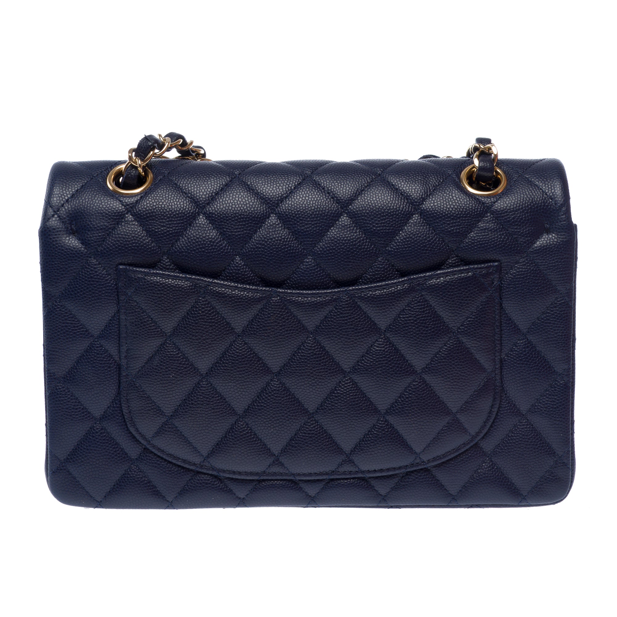 Sac CHANEL Timeless/Classique en Cuir Bleu Marine - 103554