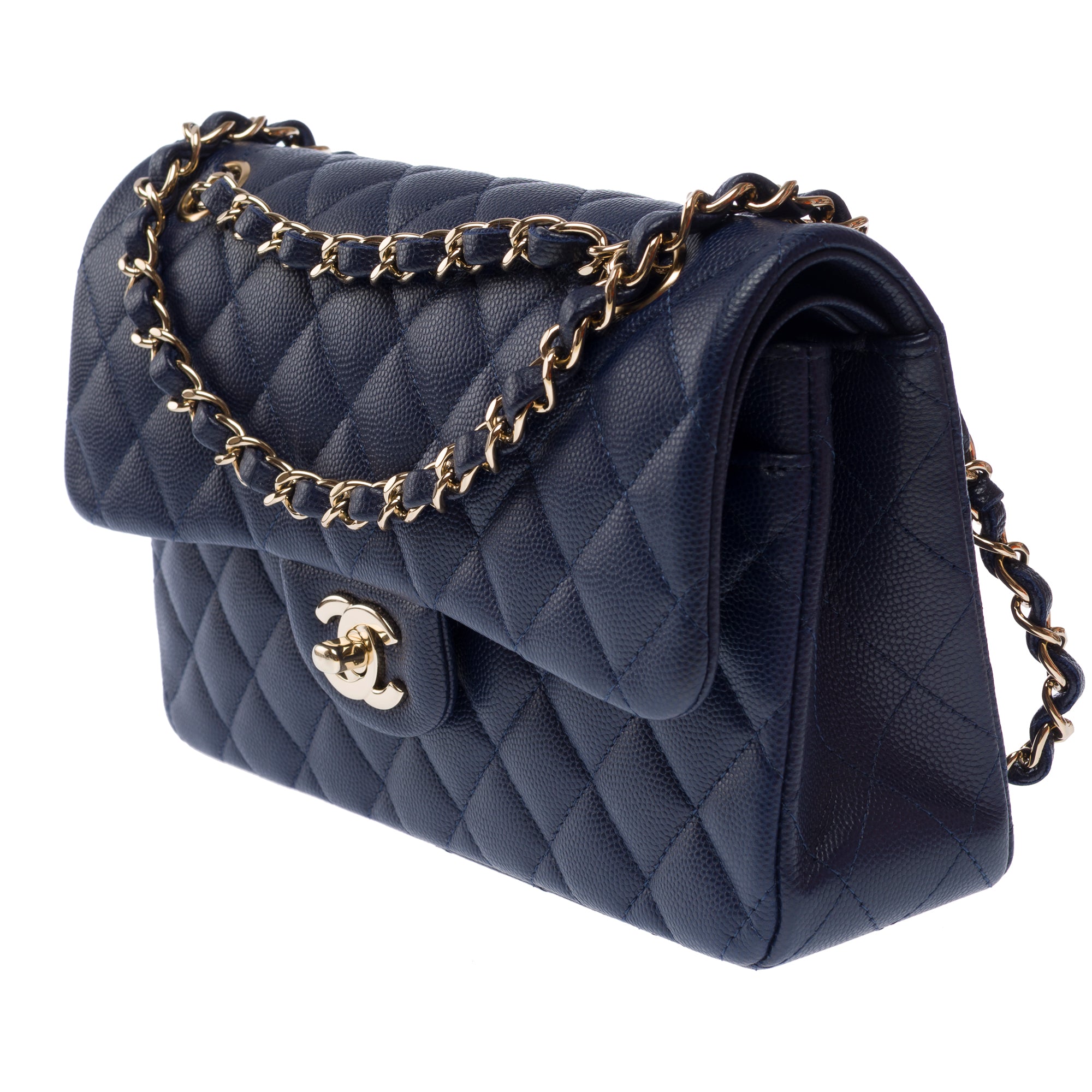 Sac CHANEL Timeless/Classique en Cuir Bleu Marine - 103554
